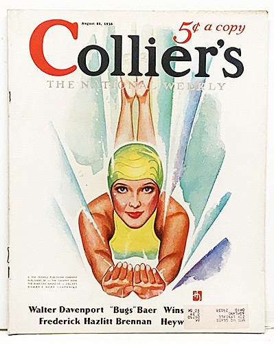 Original 1936 Collier\'s Magazine – Art Deco Woman Swimmer – Complete Issue Original 1936 Collier\'s Magazine – Art Deco Woman Swimmer – Complete Issue