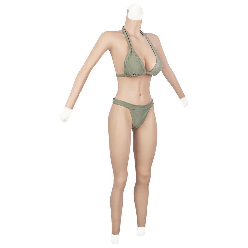 Silicone Bodysuit Breast Forms C/G Cup Body Suit Fake Vagina Hip Shaping Female