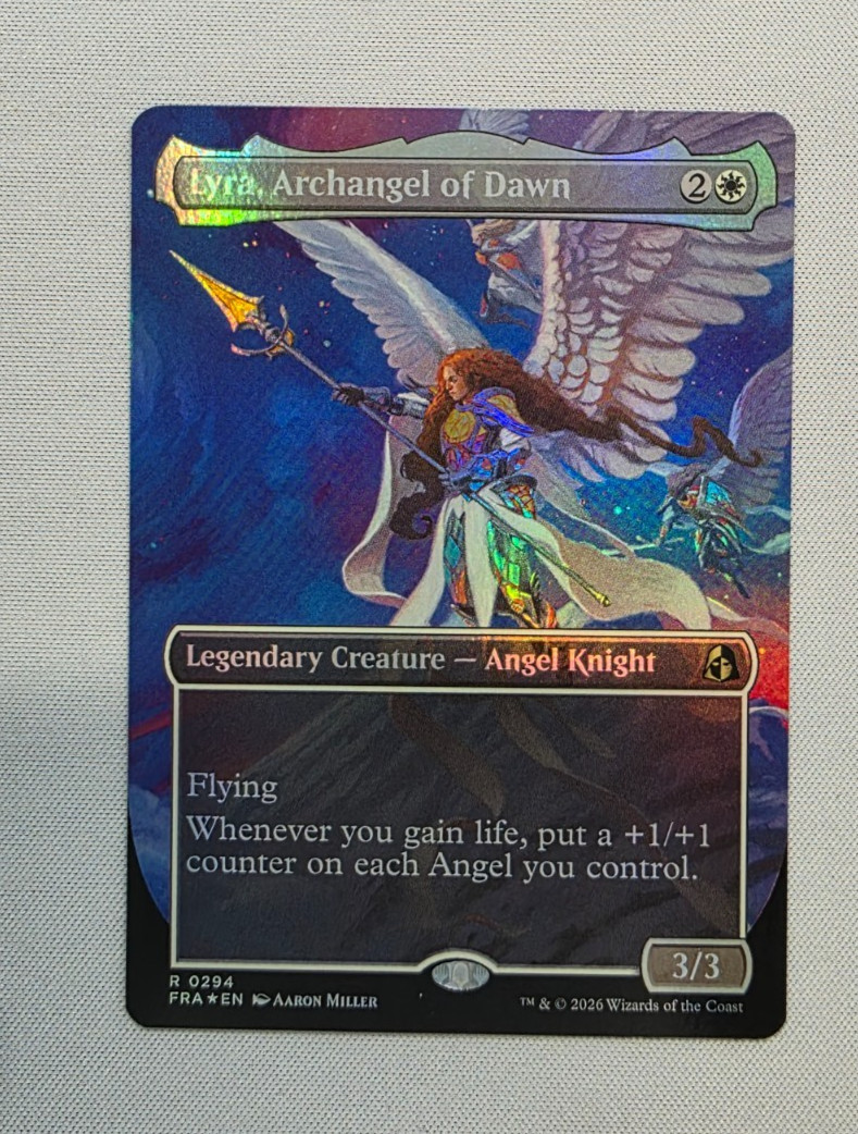 MTG FRA R Lyra, Archangel of Dawn (Borderless) #294 NM FOIL SHIPS NOW