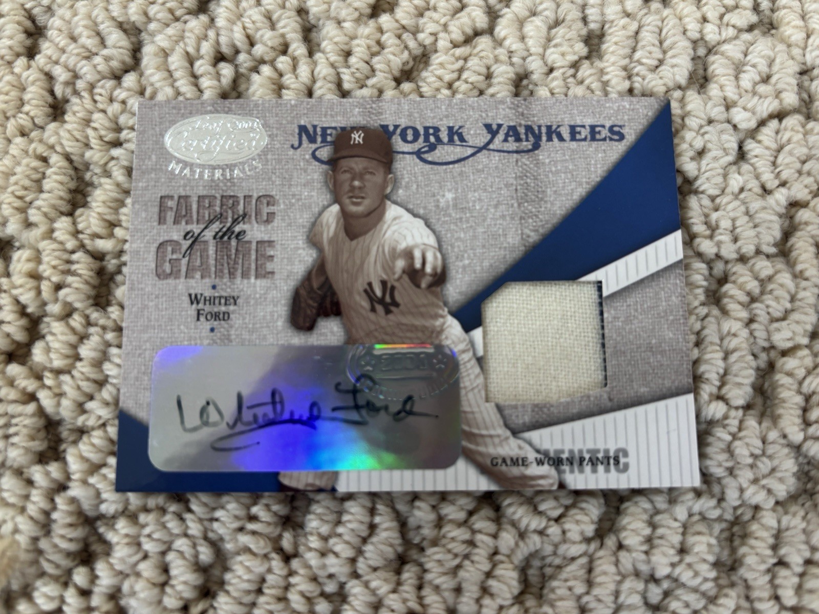 2004 Leaf Certified Materials Whitey Ford Game Used Pants Auto /5 NY Yankees HOF 2004 Leaf Certified Materials Whitey Ford Game Used Pants Auto /5 NY Yankees HOF