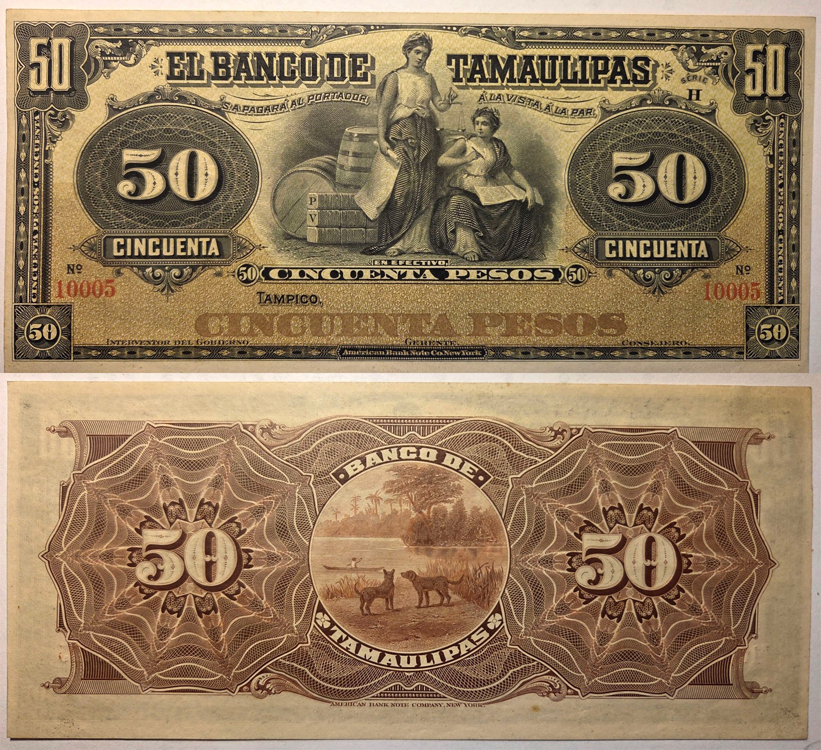 #1337 EL BANCO DE TAMAULIPAS 50 PESOS - CHOICE UNCIRCULATED