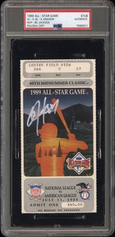 Bo Jackson Signed Autographed Authentic 1989 All-Star Game ASG Ticket Stub PSA