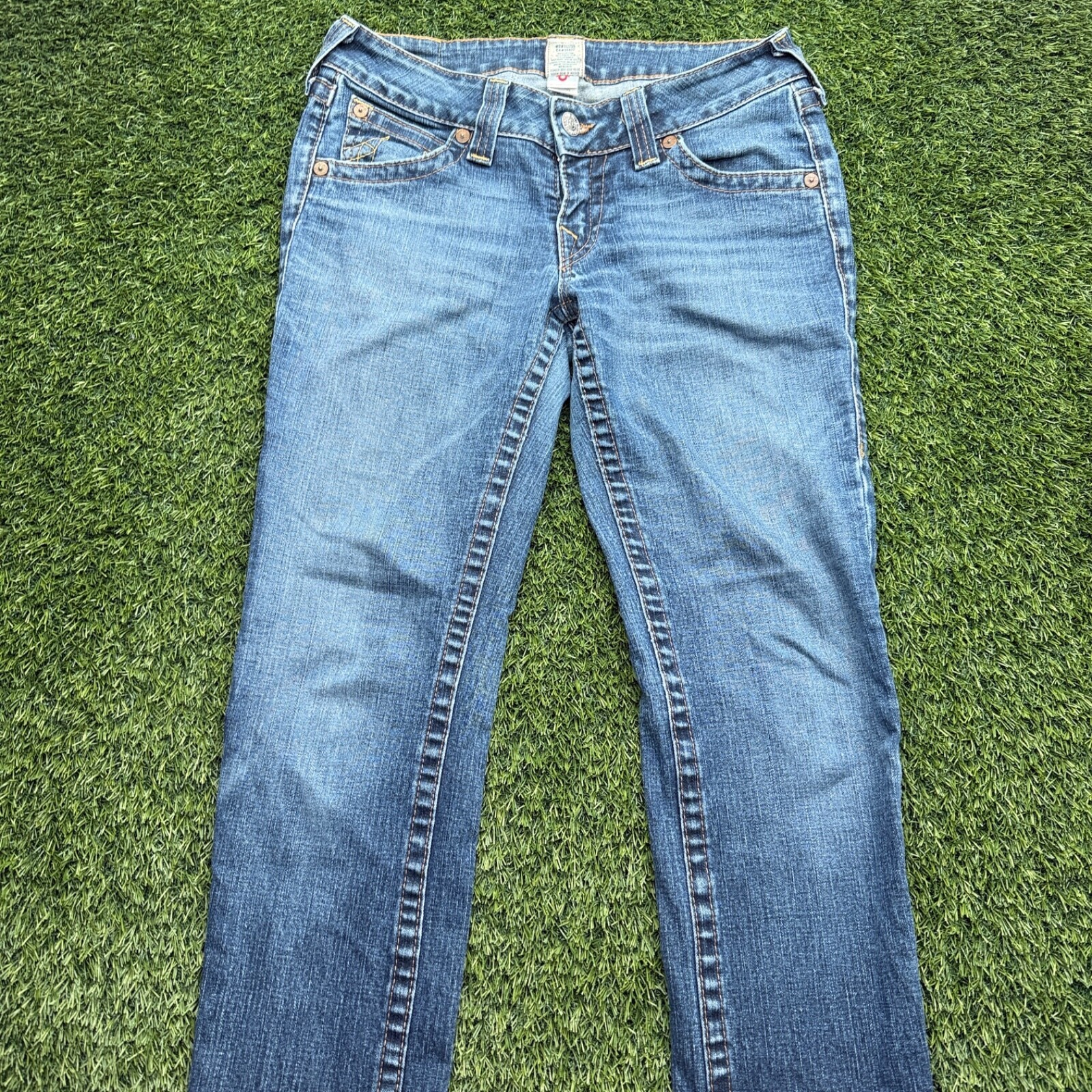 True Religion Skinny Jeans Womens 30x27 Blue Denim Embroidered True Religion Skinny Jeans Womens 30x27 Blue Denim Embroidered