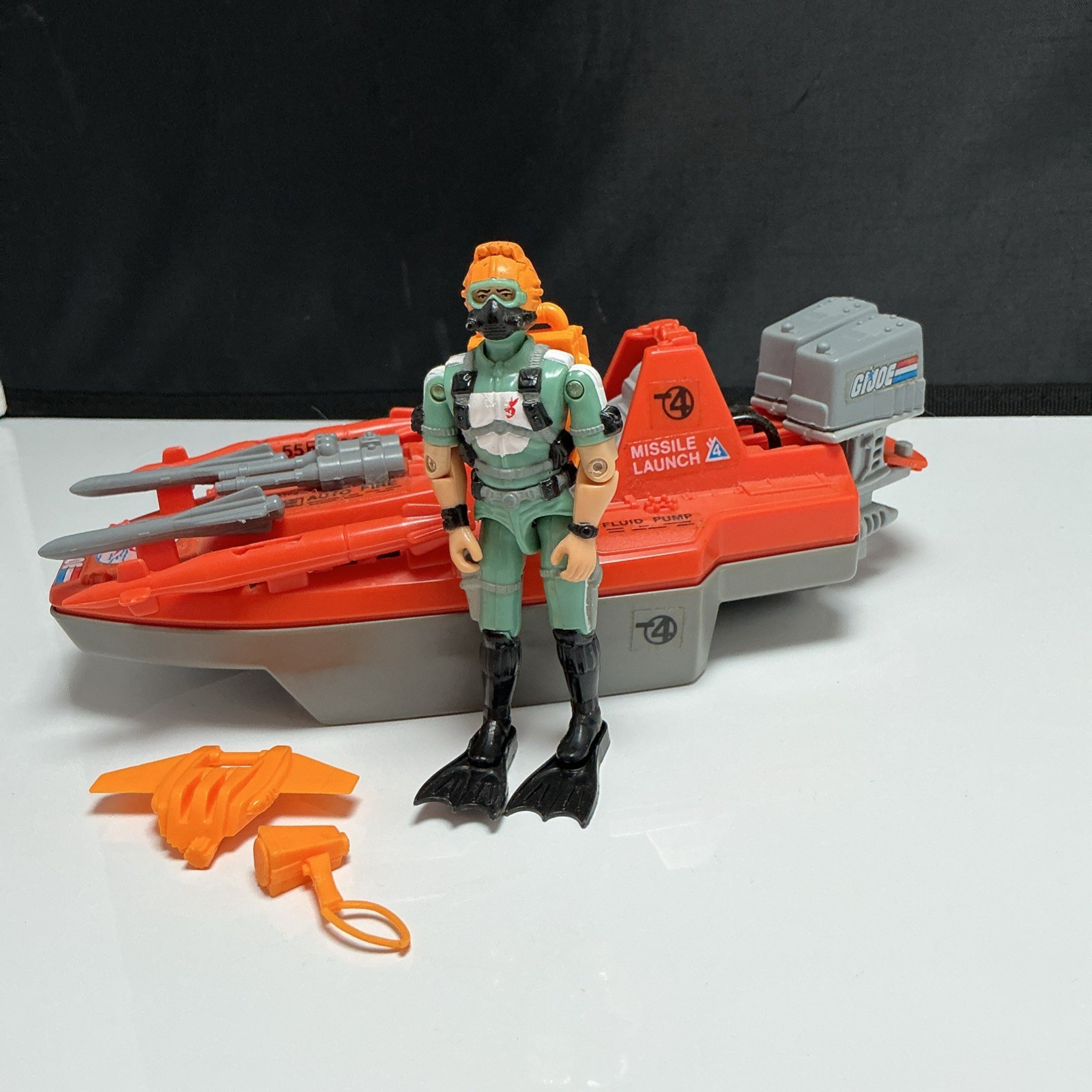 1986 Hasbro GI Joe DevilFish Attack Boat w Wet Suit ACTION FIGURE Near Complete 1986 Hasbro GI Joe DevilFish Attack Boat w Wet Suit ACTION FIGURE Near Complete