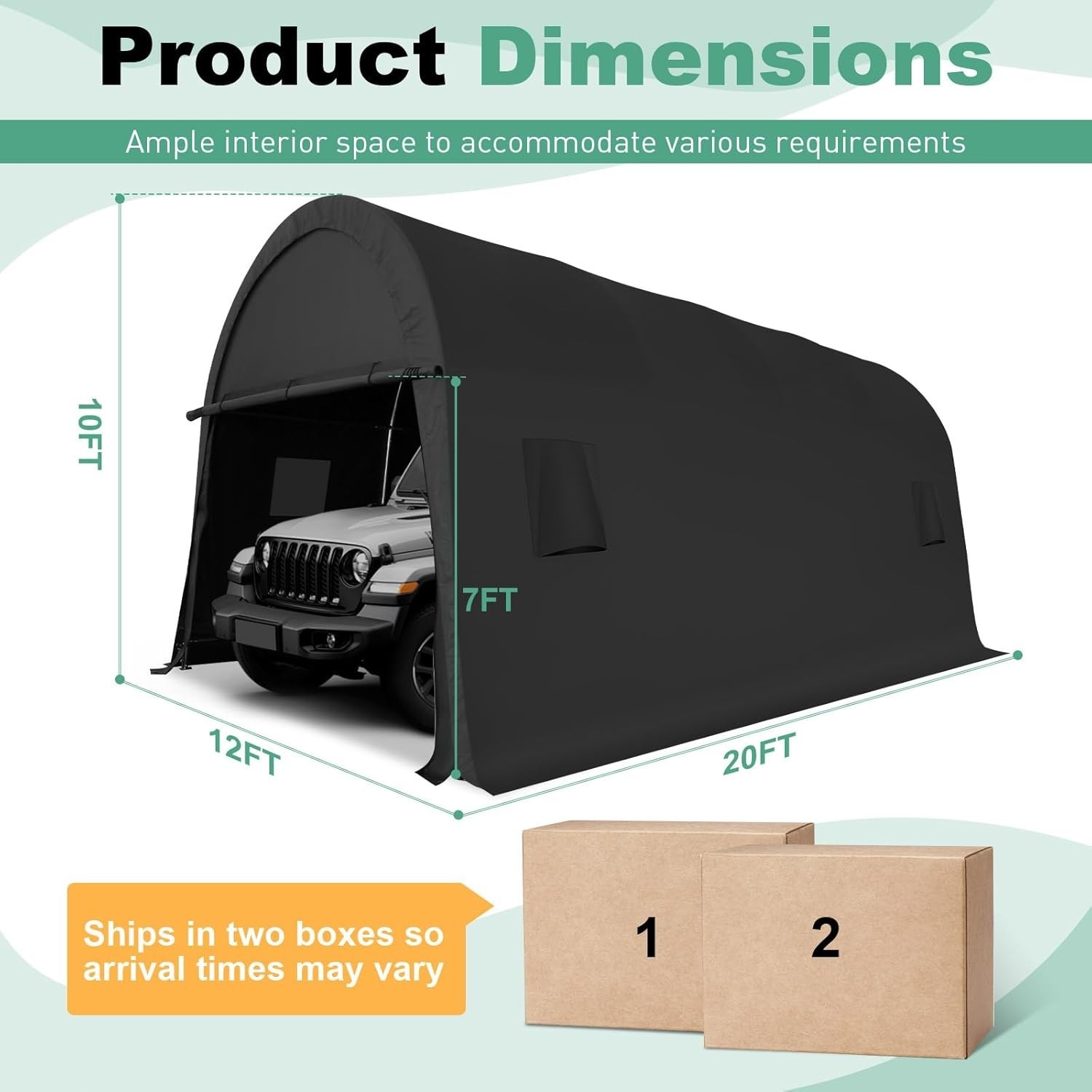 Carport 12\'x20\'/10x20/10x15\' Heavy Duty, Portable Garage, Carport Canopy Outdoor Carport 12\'x20\'/10x20/10x15\' Heavy Duty, Portable Garage, Carport Canopy Outdoor