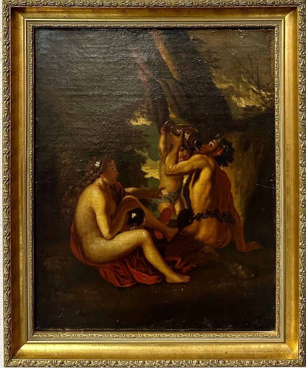 After Nicolas Poussin, ‘Satyr and Nymph‘, 19th century oil on canvas