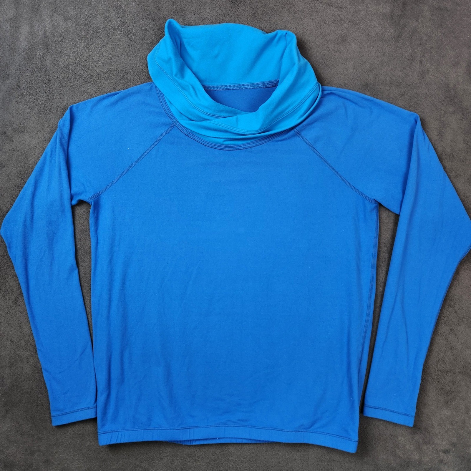 Lululemon Healthy Heart Pullover Womens 6 Blue Long Sleeve Cowl Neck Active Top