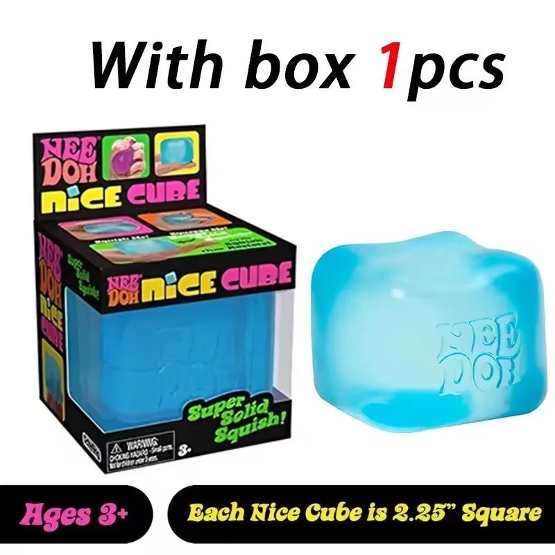 NeeDoh Nice Cube Sensory Squishy Fidget Toy Stress Relief Assorted Colors
