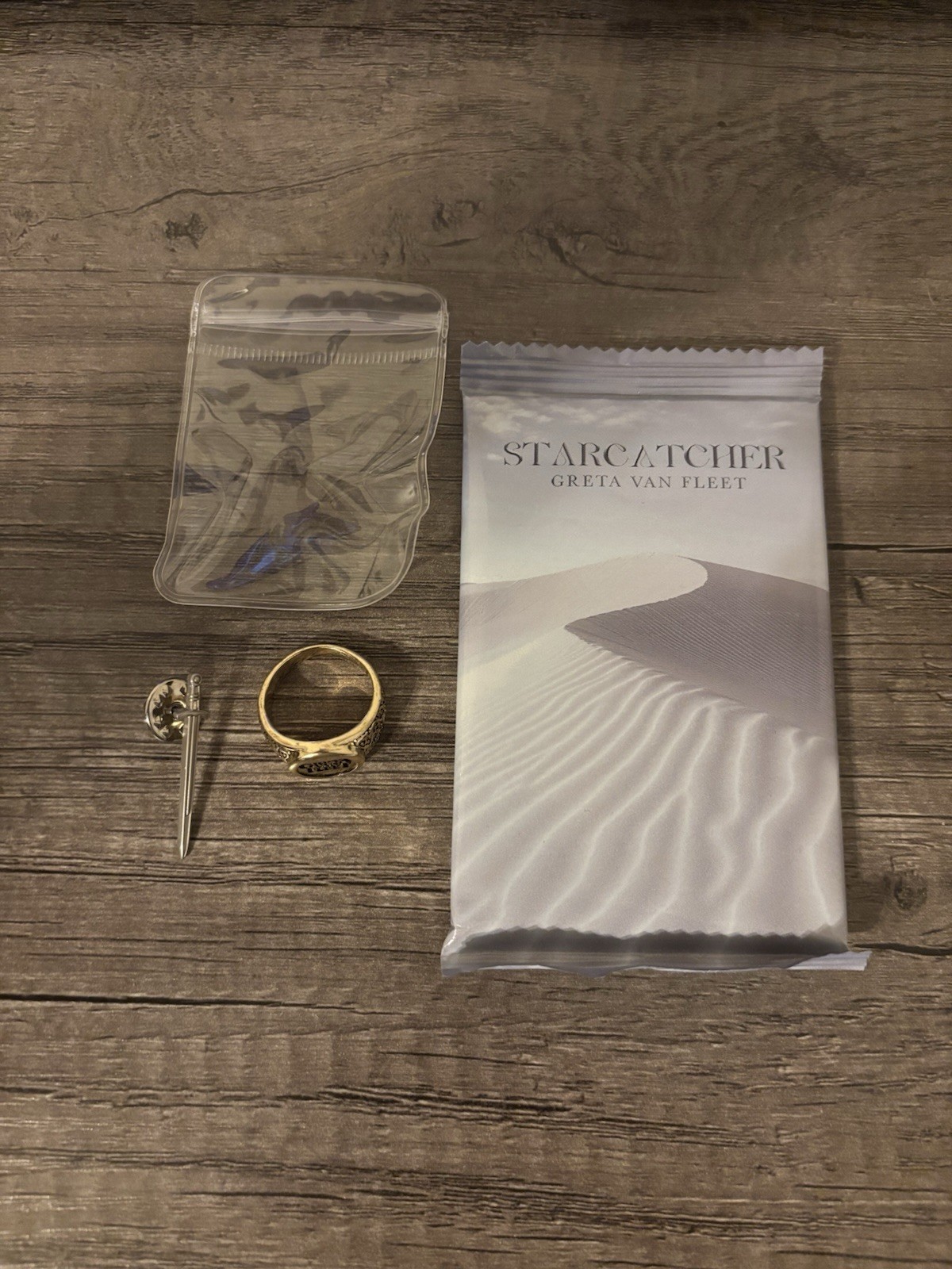Greta Van Fleet Electric Tomb Set Ring, Cards, Sword Pin Greta Van Fleet Electric Tomb Set Ring, Cards, Sword Pin