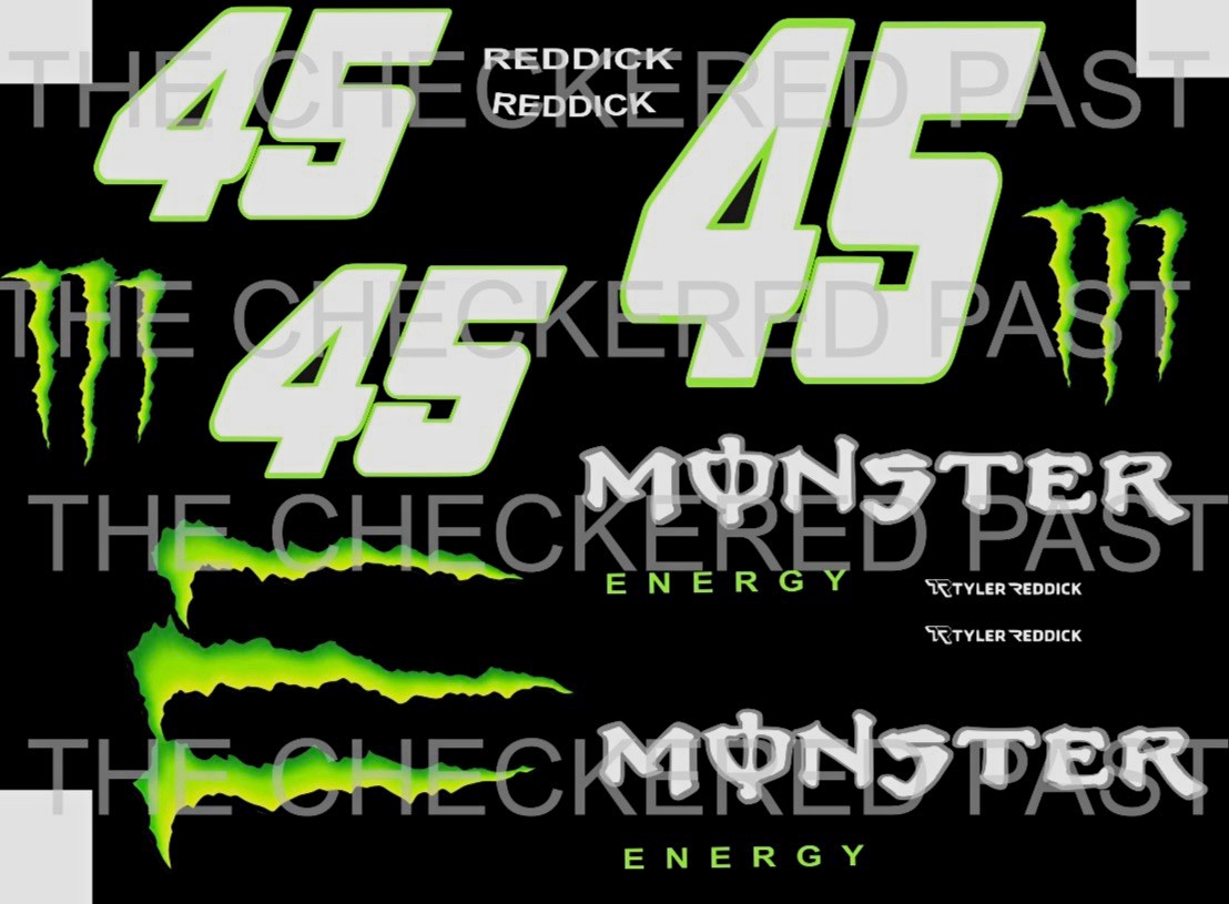1/12 Losi Toyota Camry Decals for Tyler Reddick Monster Energy #45 1/12 Losi Toyota Camry Decals for Tyler Reddick Monster Energy #45