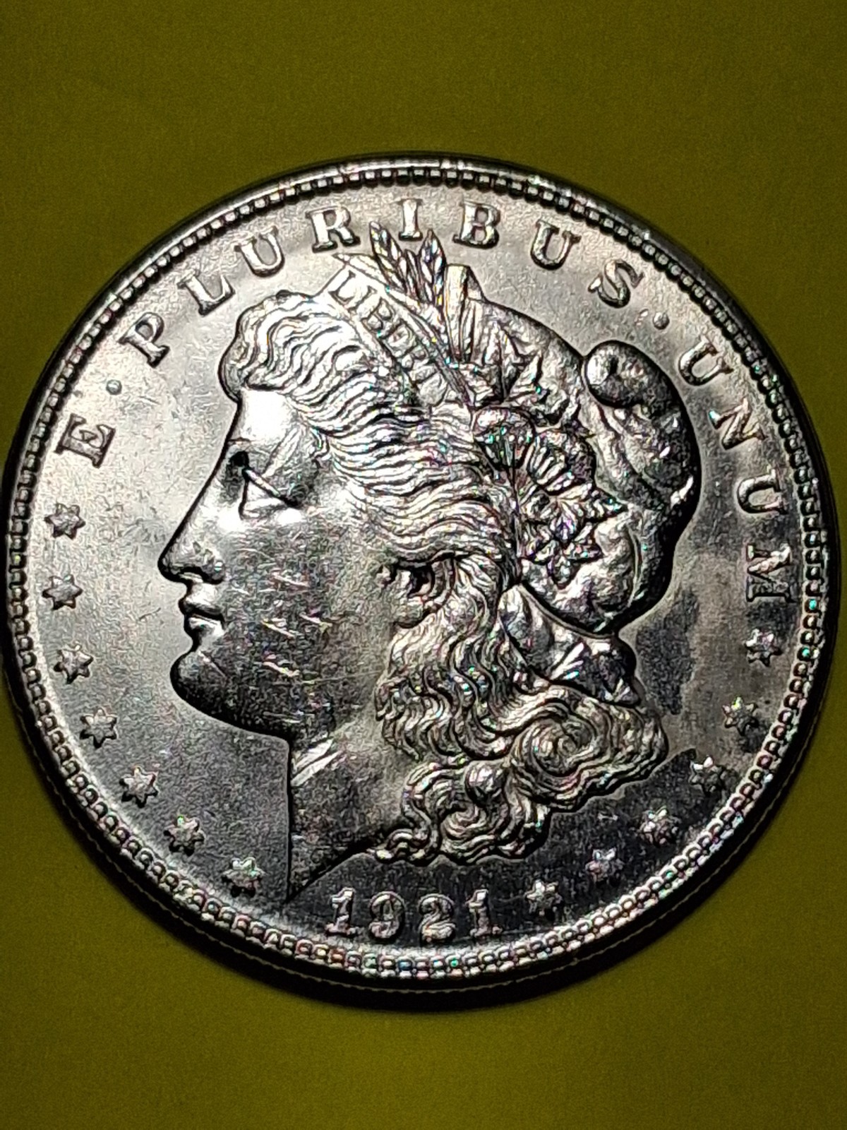 1921-S MORGAN SILVER DOLLAR. MINT STATE. BU HIGH RATED. 1921-S MORGAN SILVER DOLLAR. MINT STATE. BU HIGH RATED.