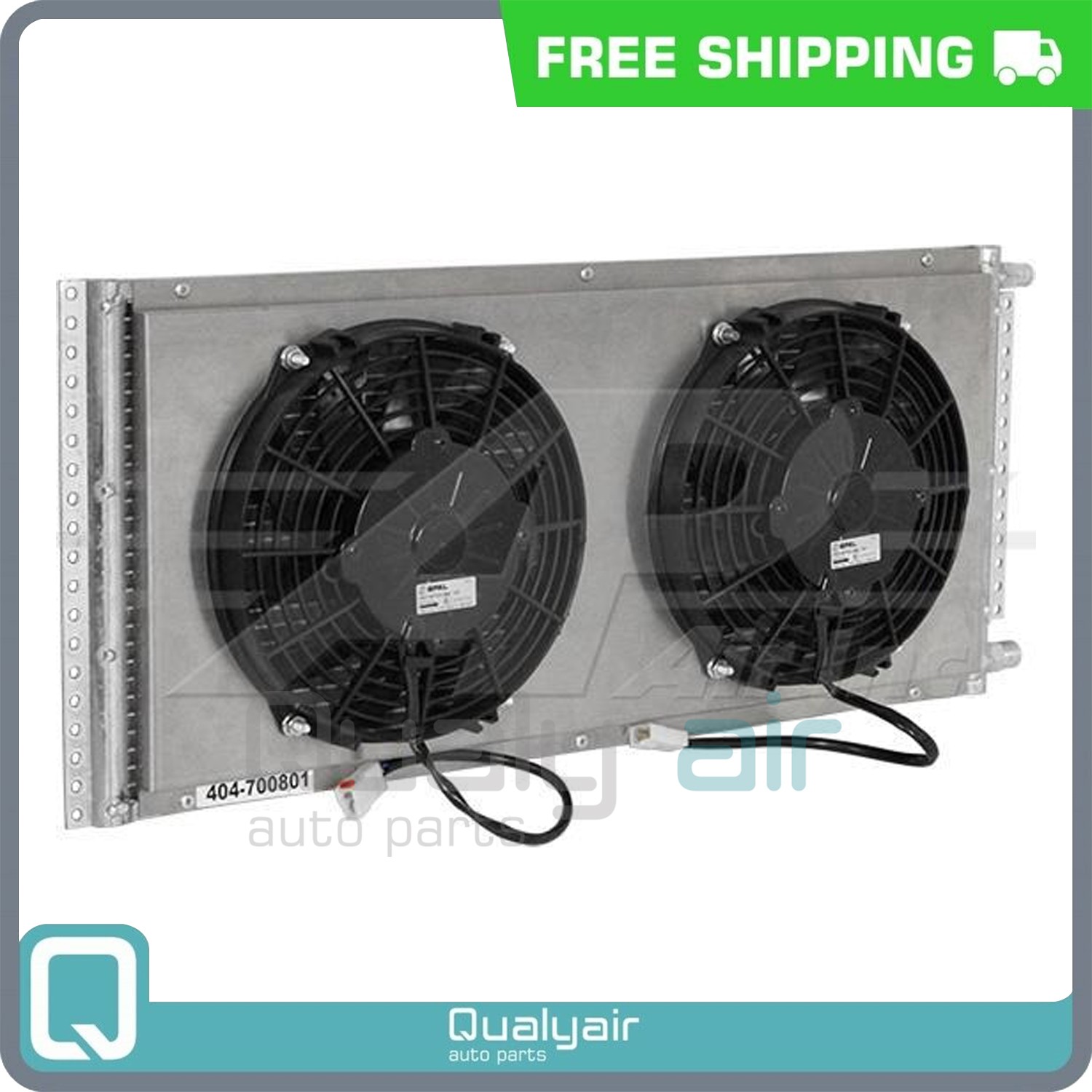 New A/C Condenser for Remote Mount w/ Dual Spal Puller Fans 12V 12x26 New A/C Condenser for Remote Mount w/ Dual Spal Puller Fans 12V 12x26