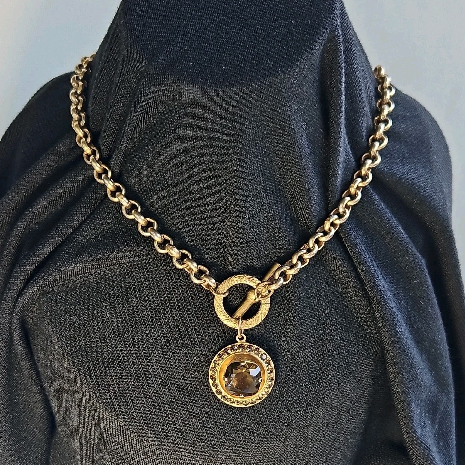 Vtg Papesco Swavorski Brown Crystal Necklace Designer Runway Special Occasion