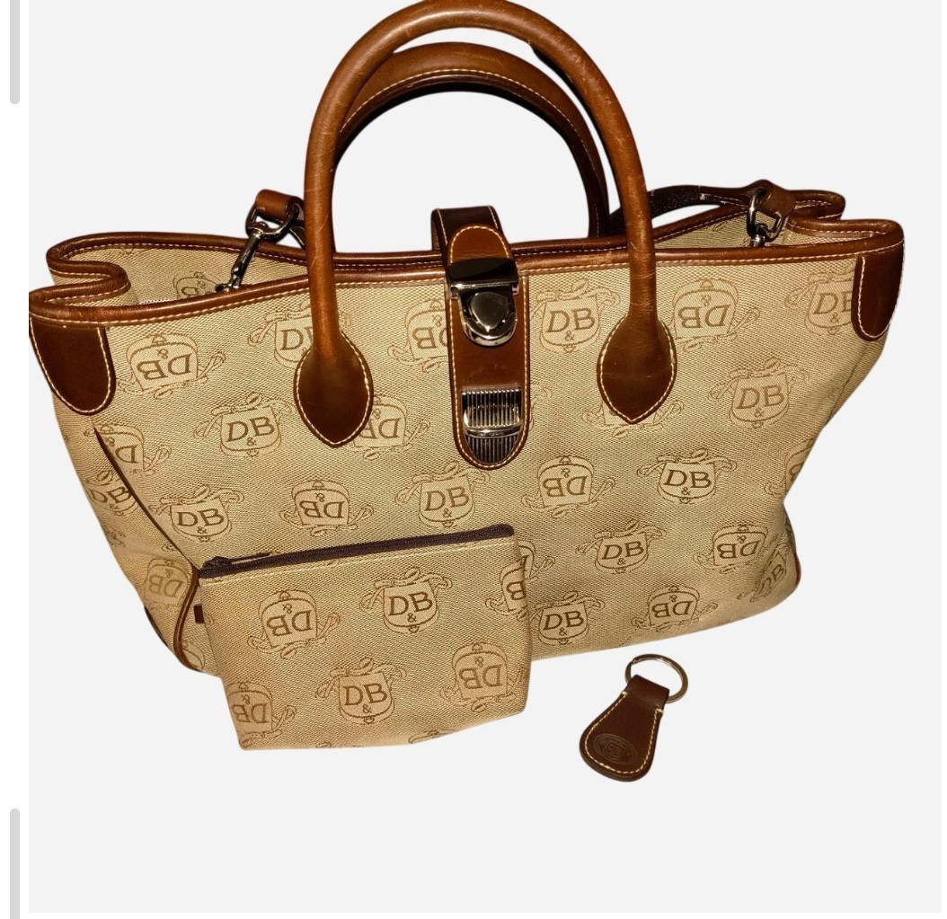 Vintage Dooney Bourke Satchel Tote Donegal Crest and Monogram Leather Bag Vintage Dooney Bourke Satchel Tote Donegal Crest and Monogram Leather Bag