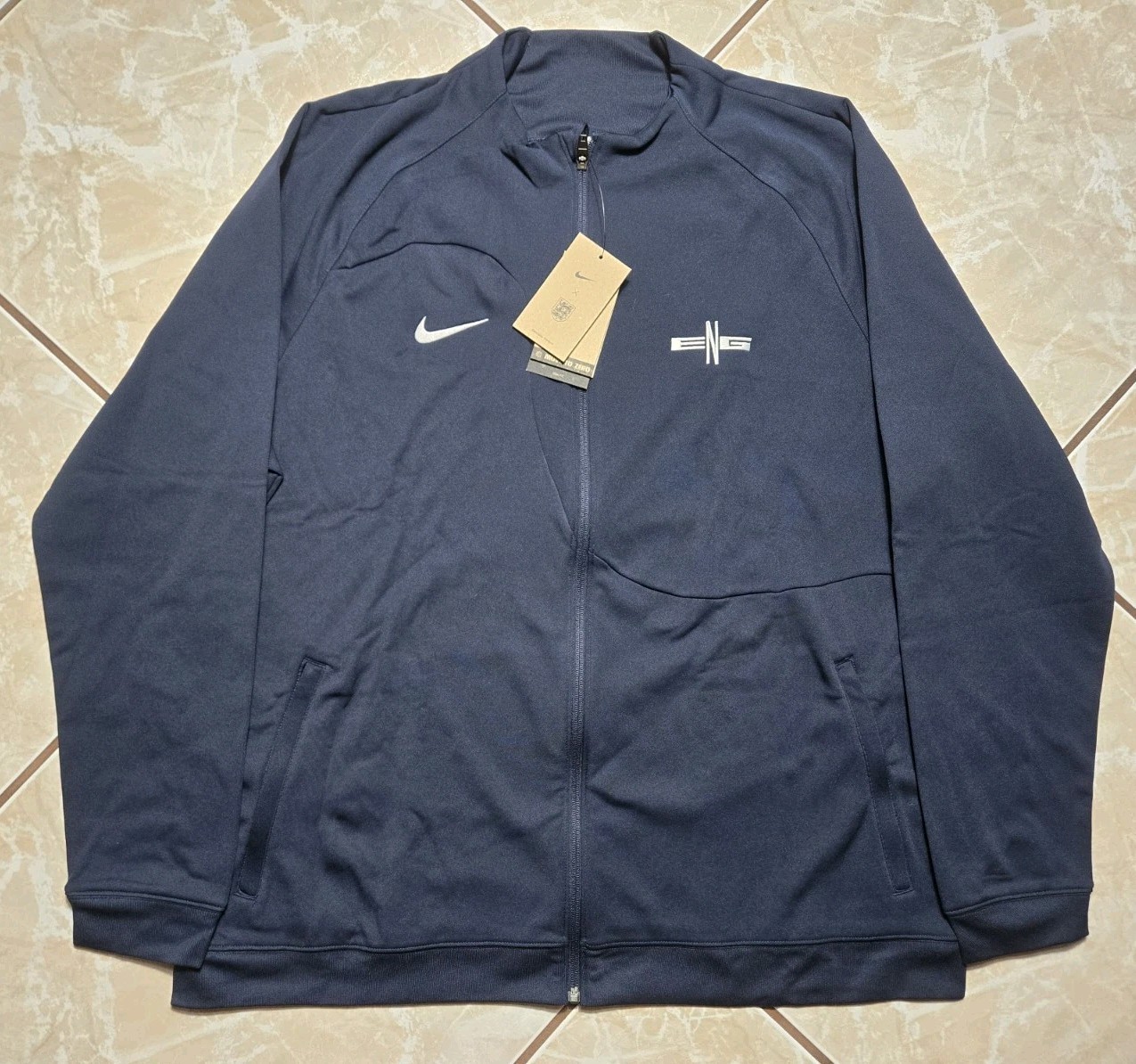 NWT Nike x England Academy Pro Anthem Soccer Full Zip Jacket Navy Mens 2XL $105