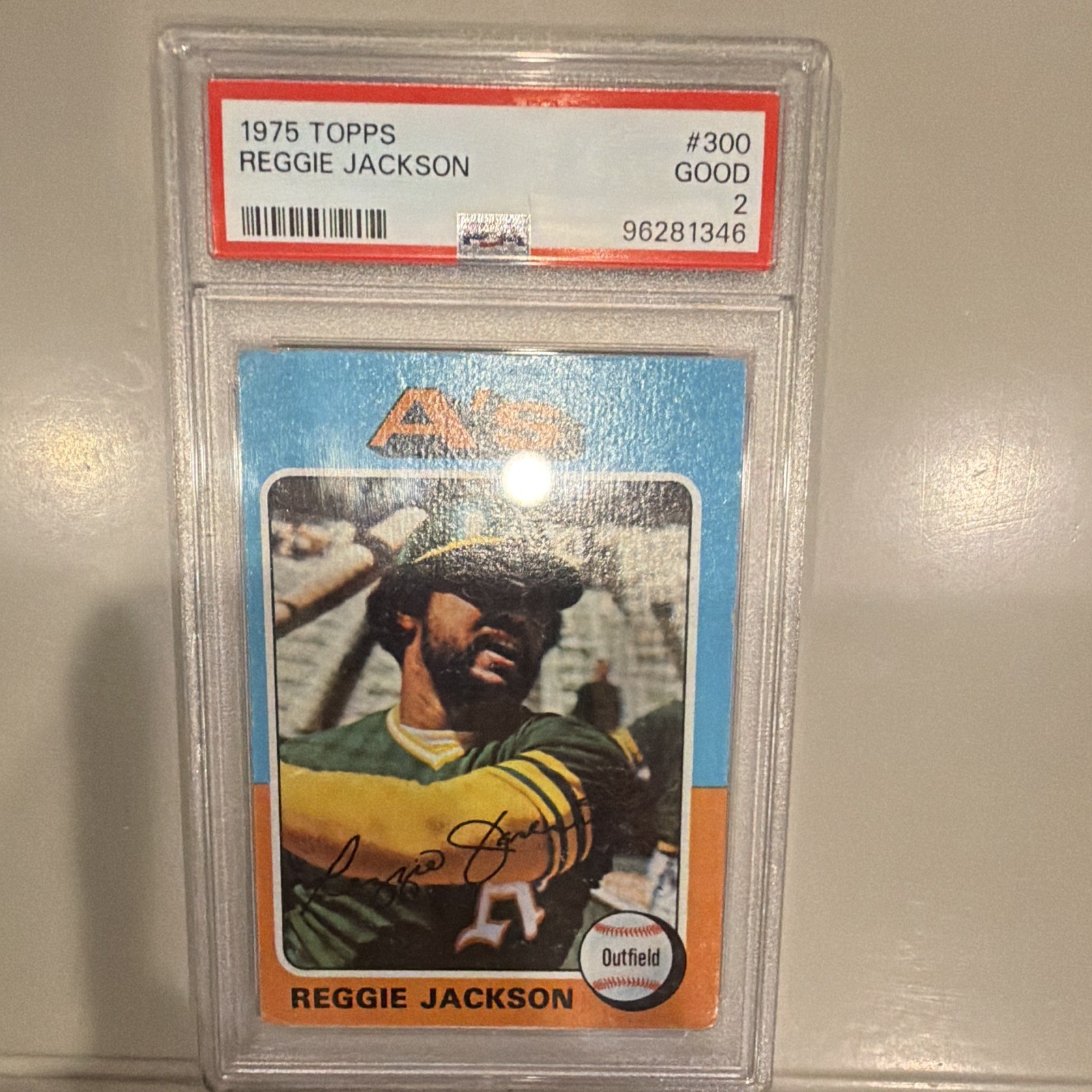 Topps 1975 Topps Reggie Jackson Base Set #300 Oakland Athletics PSA 2 Topps 1975 Topps Reggie Jackson Base Set #300 Oakland Athletics PSA 2