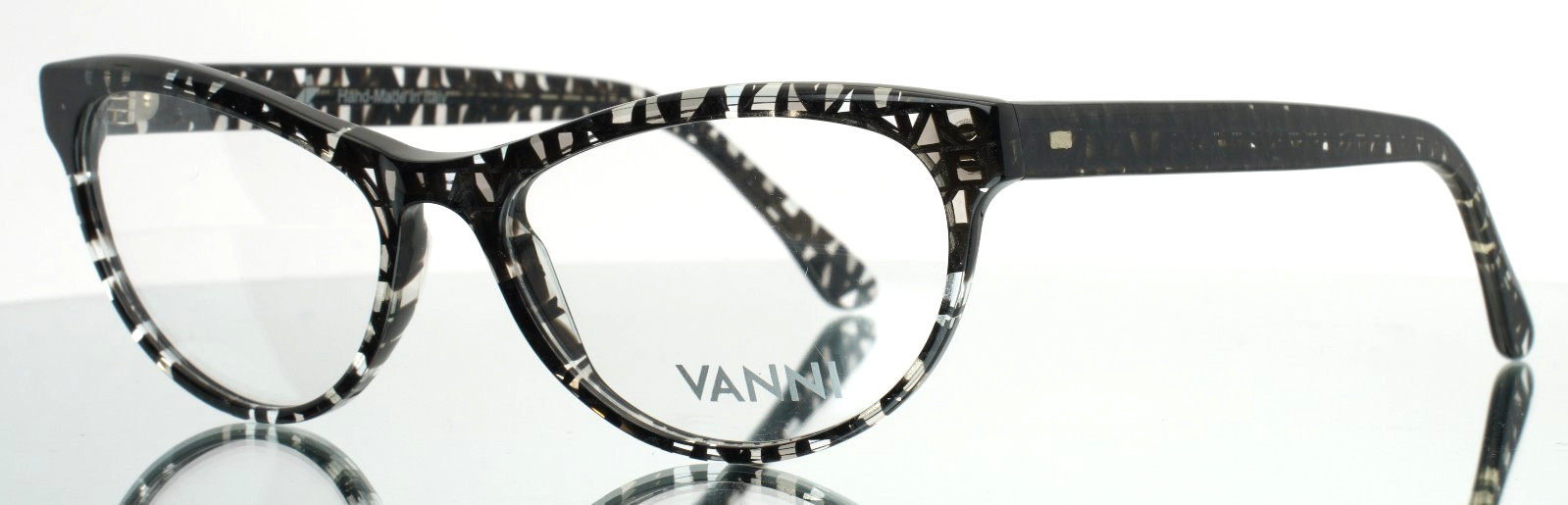 VANNI V1972 A10 Tangram Black Grey Womens Cat Eye Eyeglasses 52-16-140 B:36 VANNI V1972 A10 Tangram Black Grey Womens Cat Eye Eyeglasses 52-16-140 B:36