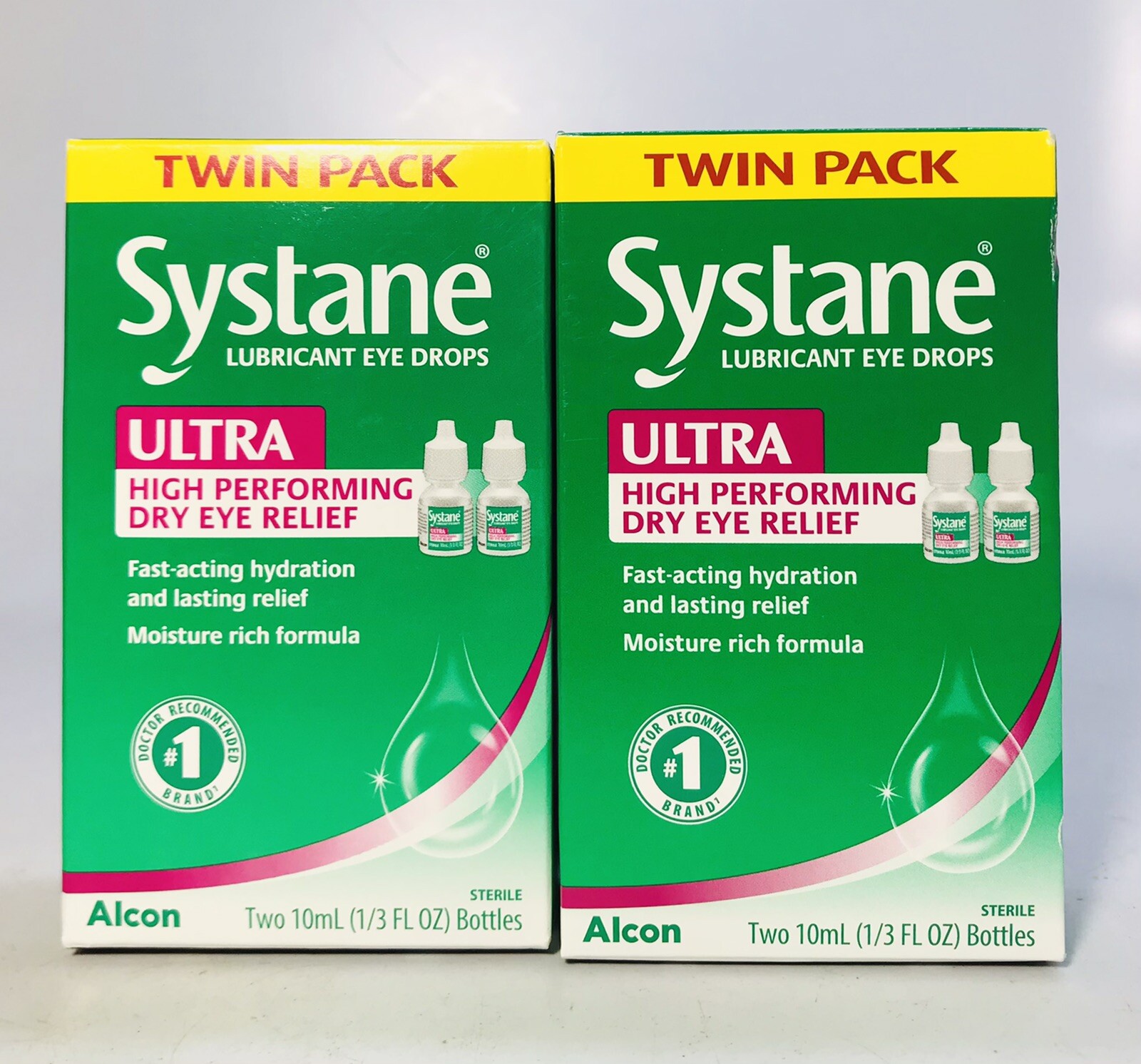 Lot of 2 Systane ULTRA High Performance Lubricant Eye Drops Twin Pack Exp. 02/29