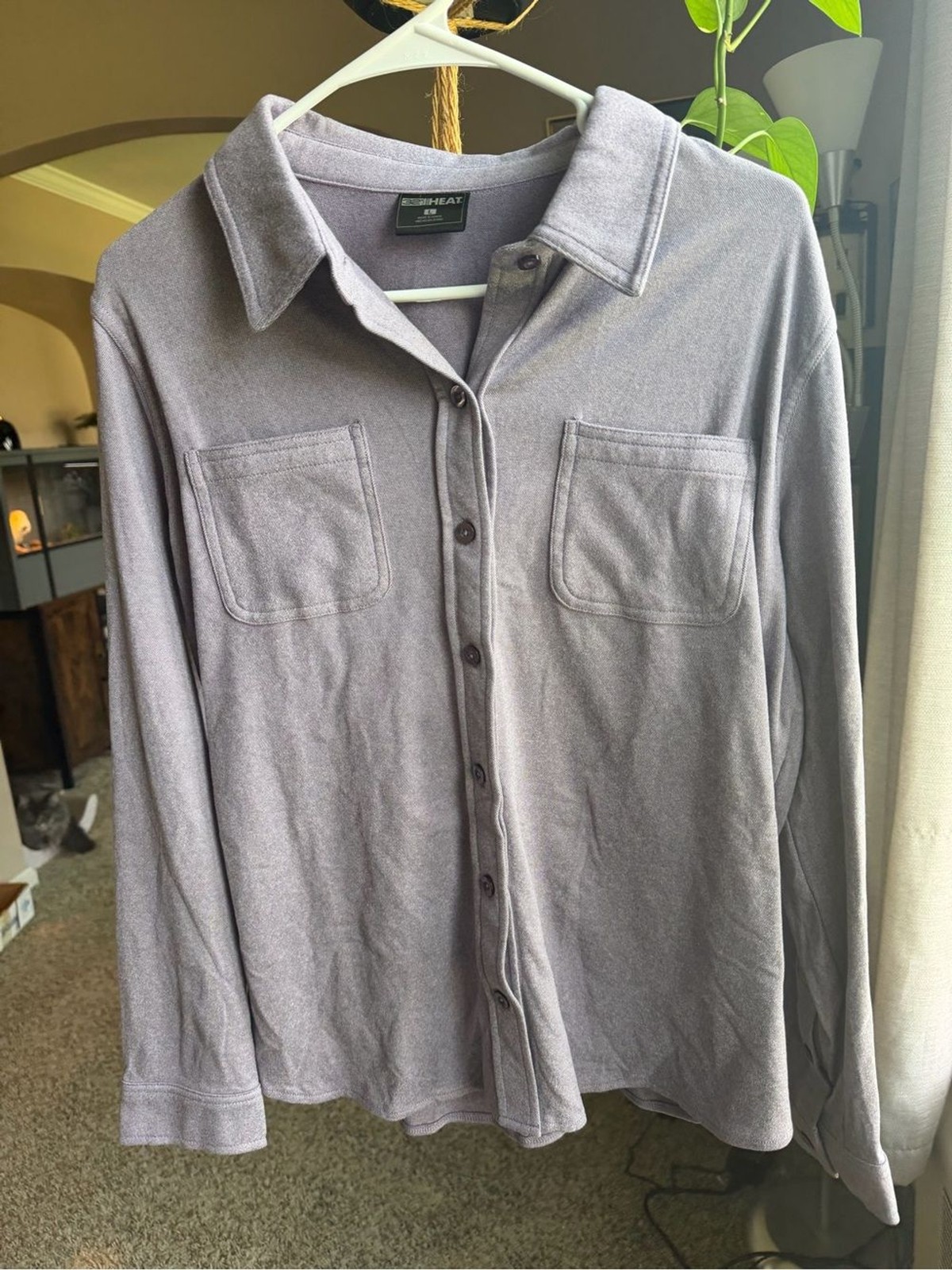 32 Degrees Women\'s Button-Down Shirt Jacket in Light Gray 32 Degrees Women\'s Button-Down Shirt Jacket in Light Gray