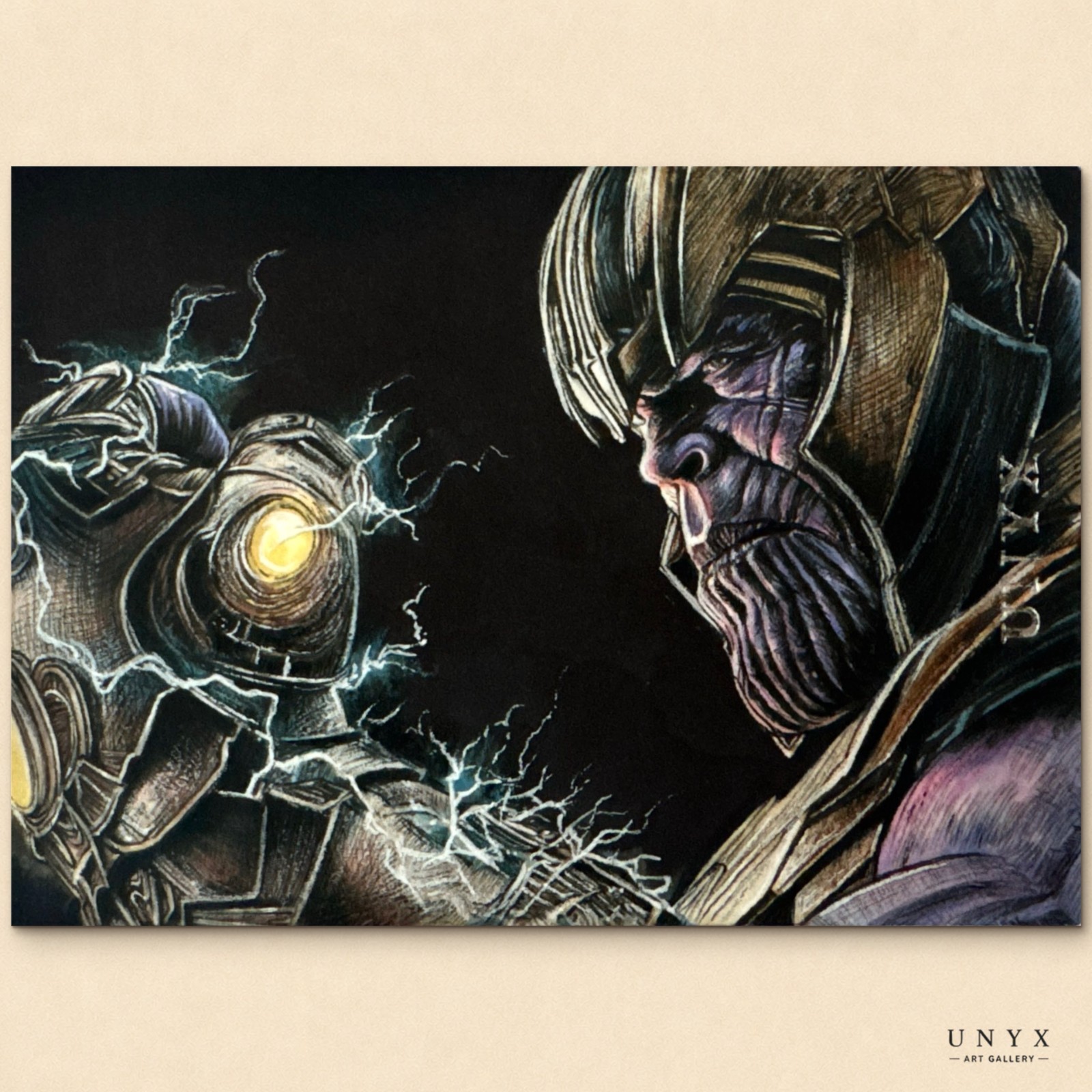 Thanos Marvel Hand-Drawn Sketch Card 1/1 Artist Signed Sylvia Sun