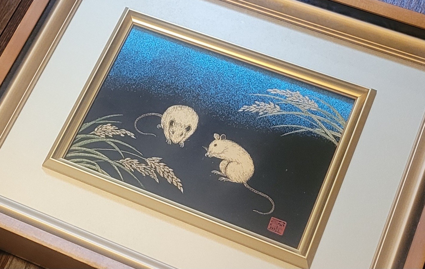 Original Japanese Lacquerware Wajima-nuri Panel, Maki-e, by Yoshida Saishu Original Japanese Lacquerware Wajima-nuri Panel, Maki-e, by Yoshida Saishu