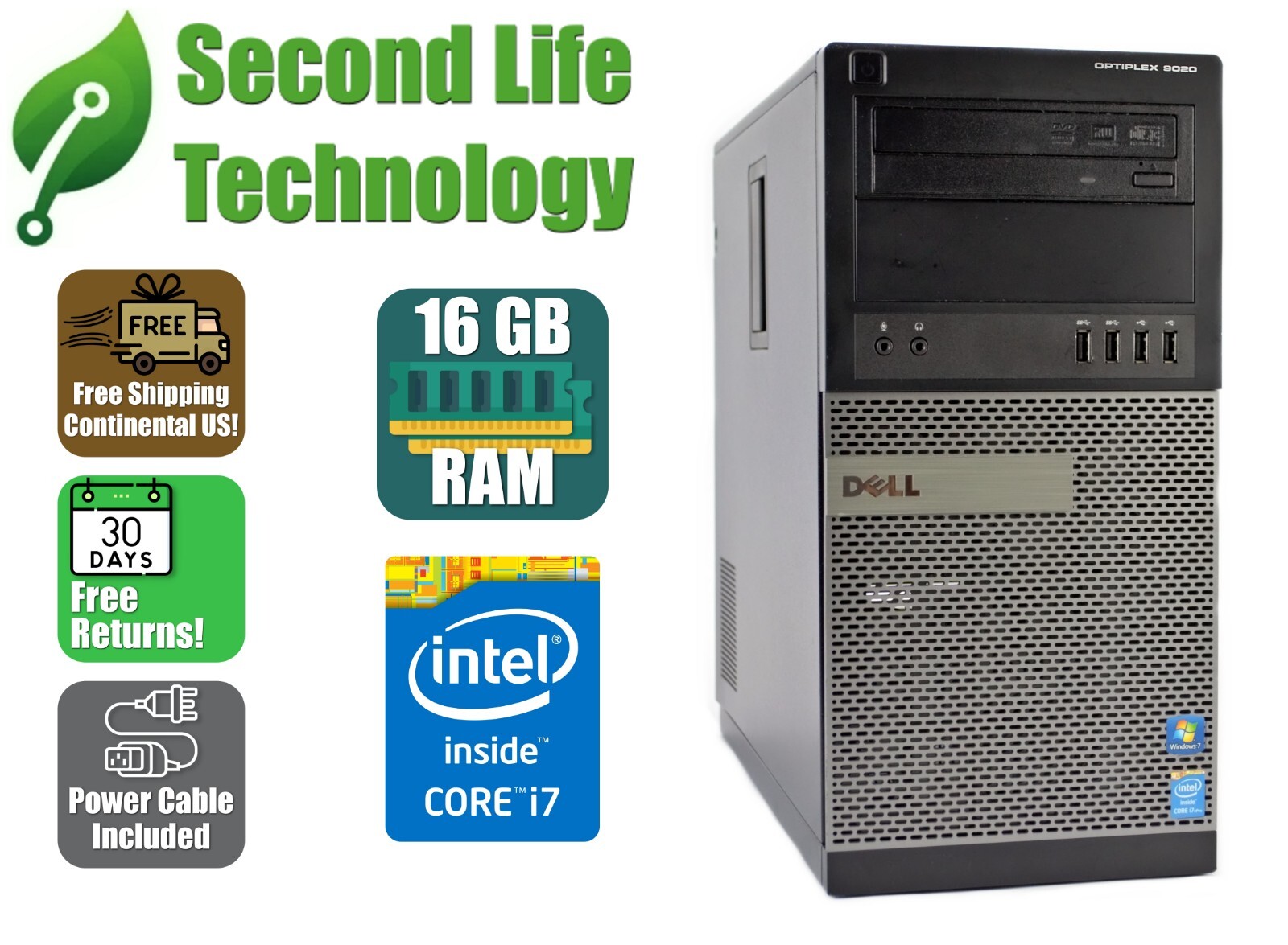 Dell Optiplex 9020 MT Tower Core i7-4770 @ 3.4GHz 16GB RAM NO HDD NO OS