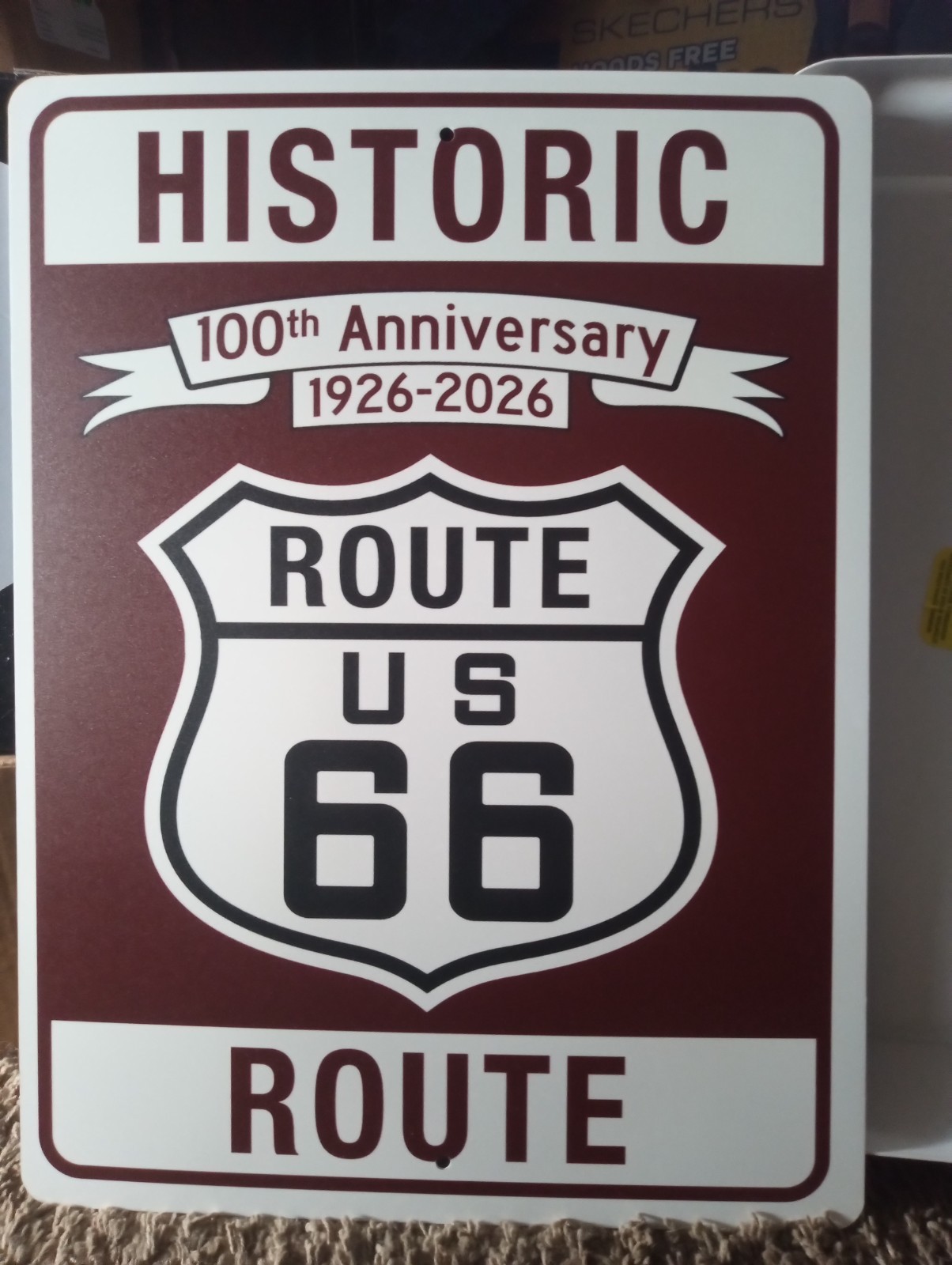 New Lg. Historic US Route 66 Aluminum 100th Anniversary Sign 18 New Lg. Historic US Route 66 Aluminum 100th Anniversary Sign 18