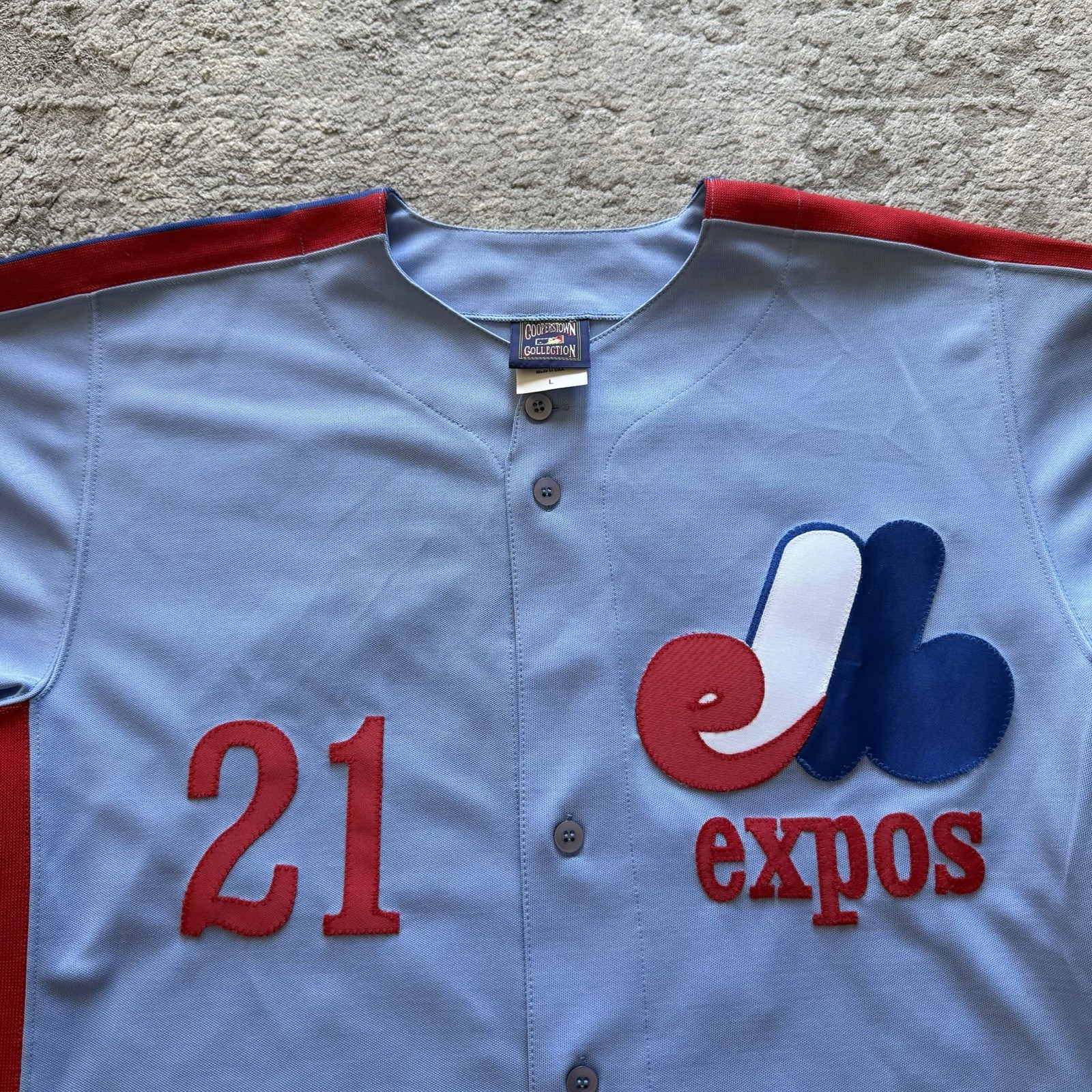 Vintage Majestic MLB Montreal Expos Jermey Powell Jersey Mens L Cooperstown USA
