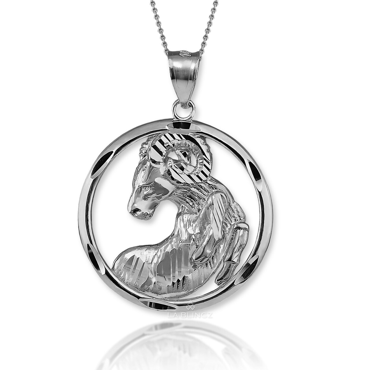 Sterling Silver Zodiac Round DC Pendant Necklace | 12 Horoscope Signs Available Sterling Silver Zodiac Round DC Pendant Necklace | 12 Horoscope Signs Available