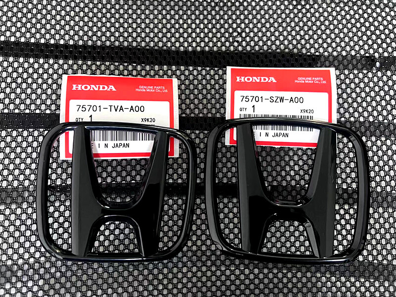 2pcs Genuine For Honda ACCORD 2018-2022 Sedan 4Dr Gloss Black Front Rear Emblem