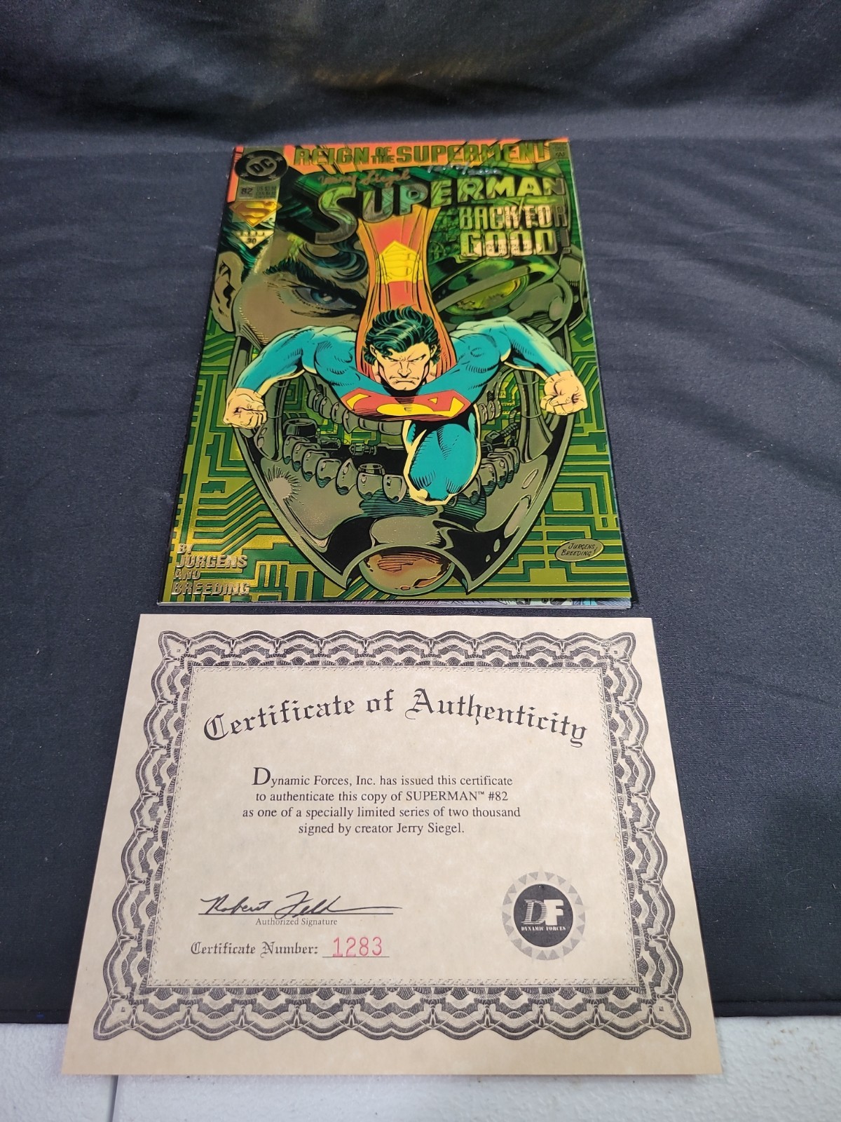 Superman #82 Dynamic Forces SIGNED Jerry Siegel Creator 1993 DC Comics W/COA Superman #82 Dynamic Forces SIGNED Jerry Siegel Creator 1993 DC Comics W/COA