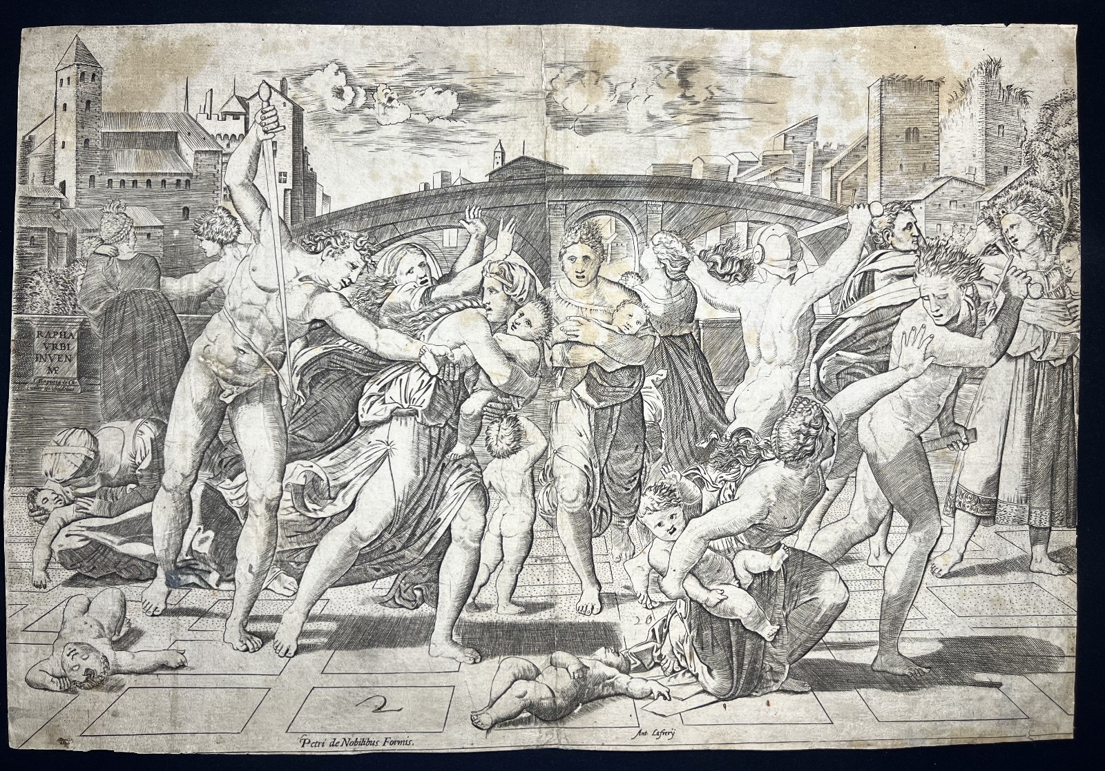 Giovanni Battista Cavalieri-Massacre of Innocents-16th Engraving after Raphael