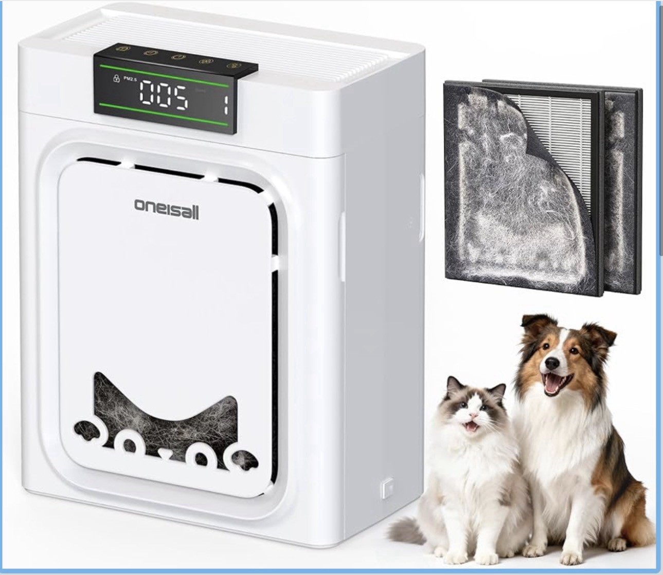 Air Purifiers for Home Pets with Double-Sided HEPA Washable Filters,Large Roo...