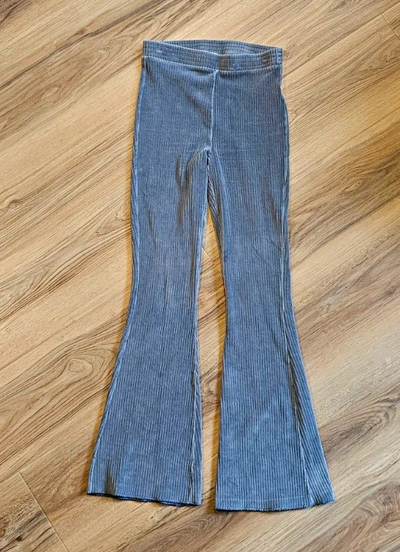 Aerie Women\'s Gray Ribbed Solid Flare Leggings Size M Regular