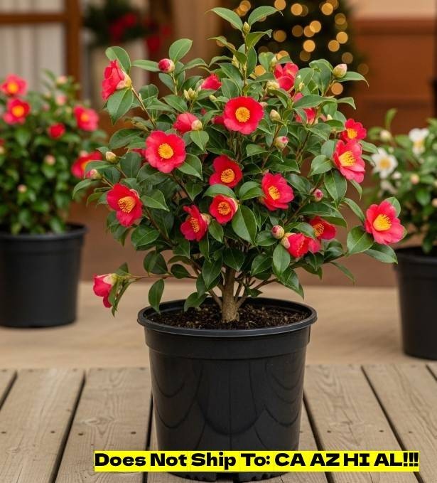 Yuletide Camellia in 3 Gal Pot Outdoor Flowering Gardxen Plant Starter Plant