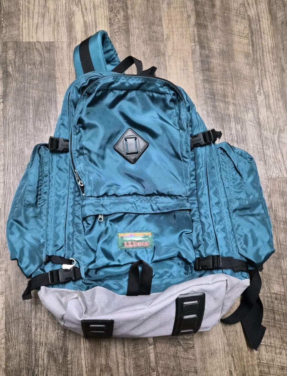 Vintage LL Bean Top Loading Mountain Trek Backpack Large Camping Hiking Teal Vintage LL Bean Top Loading Mountain Trek Backpack Large Camping Hiking Teal