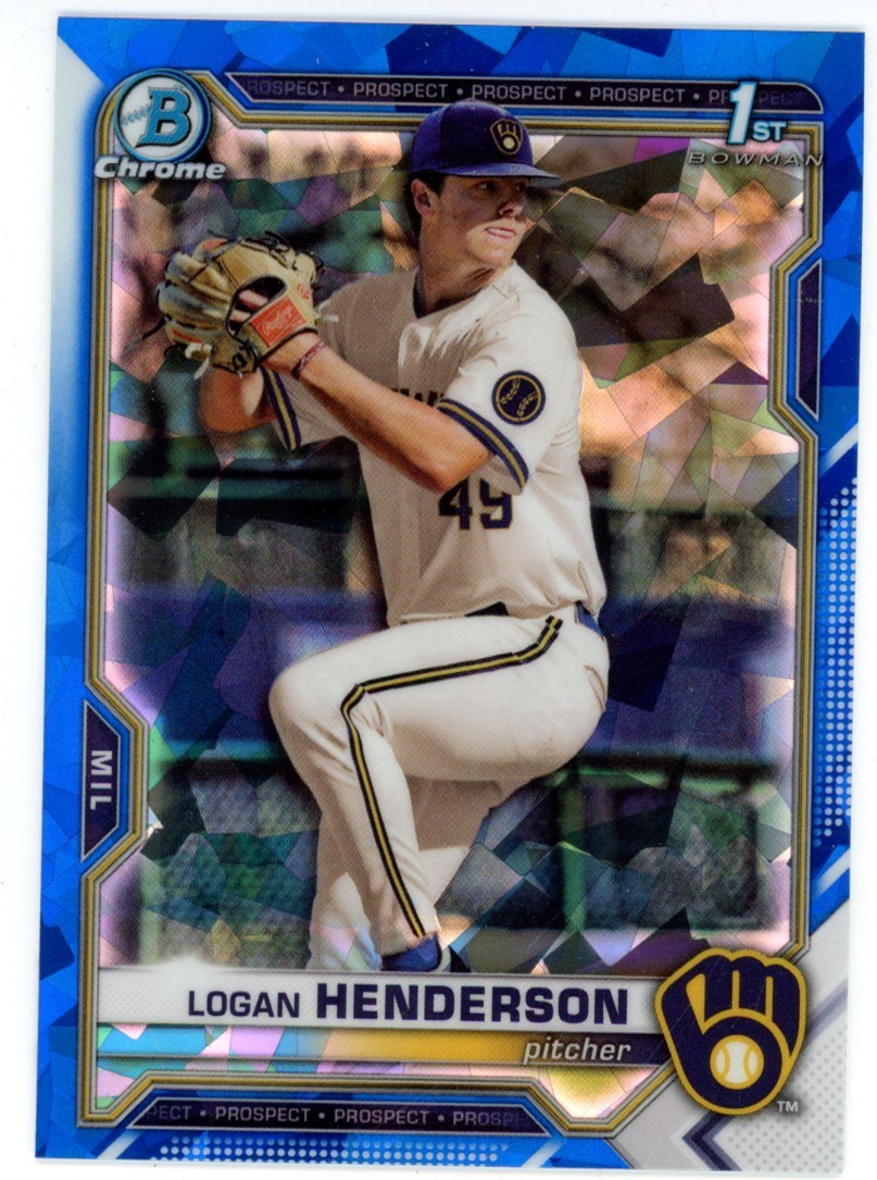 2021 Bowman Chrome Draft Sapphire Edition Logan Henderson 1ST BDC-114 QTY 2021 Bowman Chrome Draft Sapphire Edition Logan Henderson 1ST BDC-114 QTY