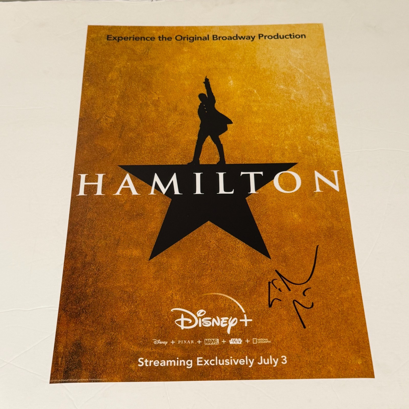 Lin-Manuel Miranda Signed Hamilton Broadway Disney Plus Movie 11x17 Photo Lin-Manuel Miranda Signed Hamilton Broadway Disney Plus Movie 11x17 Photo