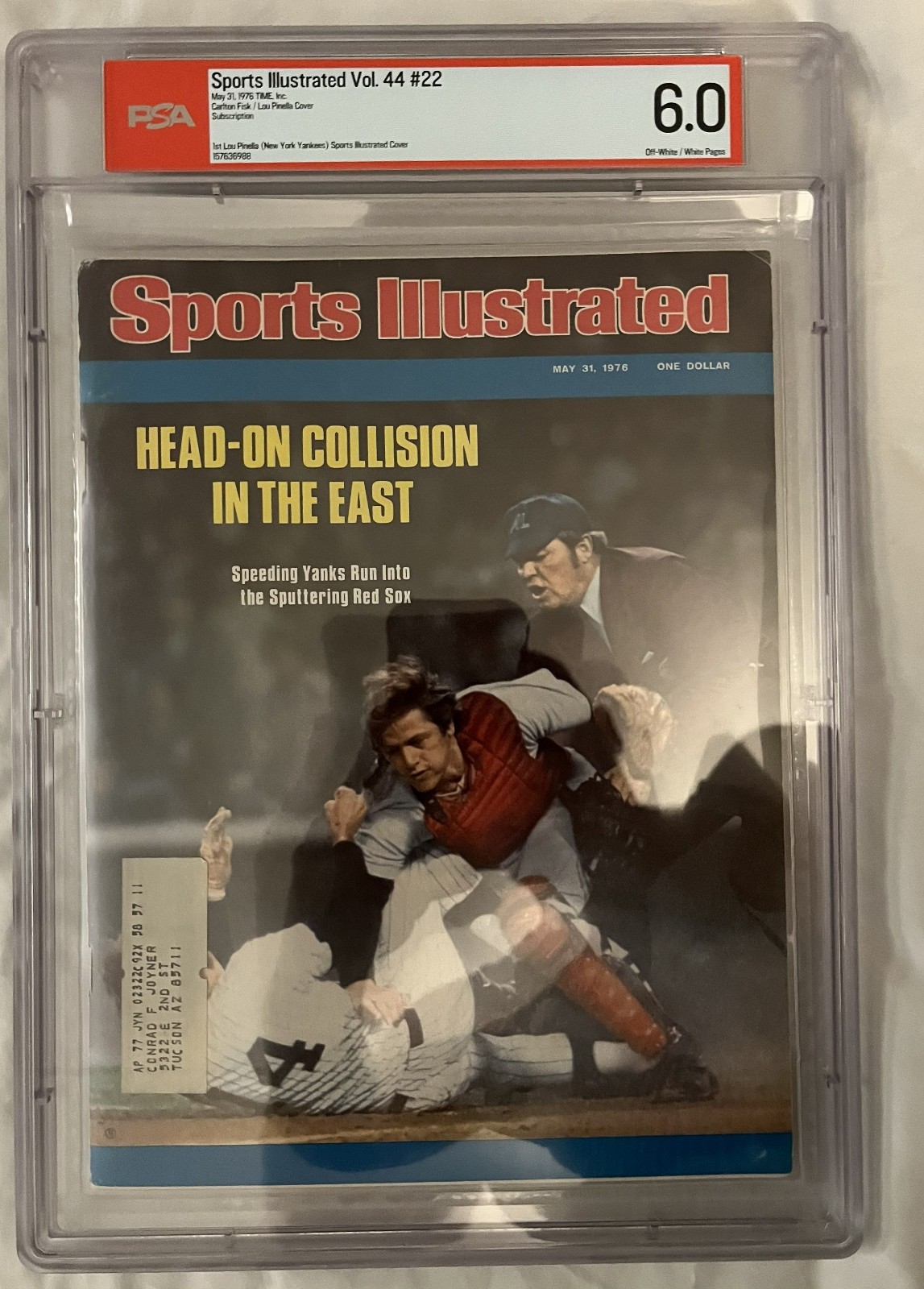Red Sox vs Yankees 1976 SI PSA 6.0 | Carlton Fisk Lou Piniella FIRST Cover