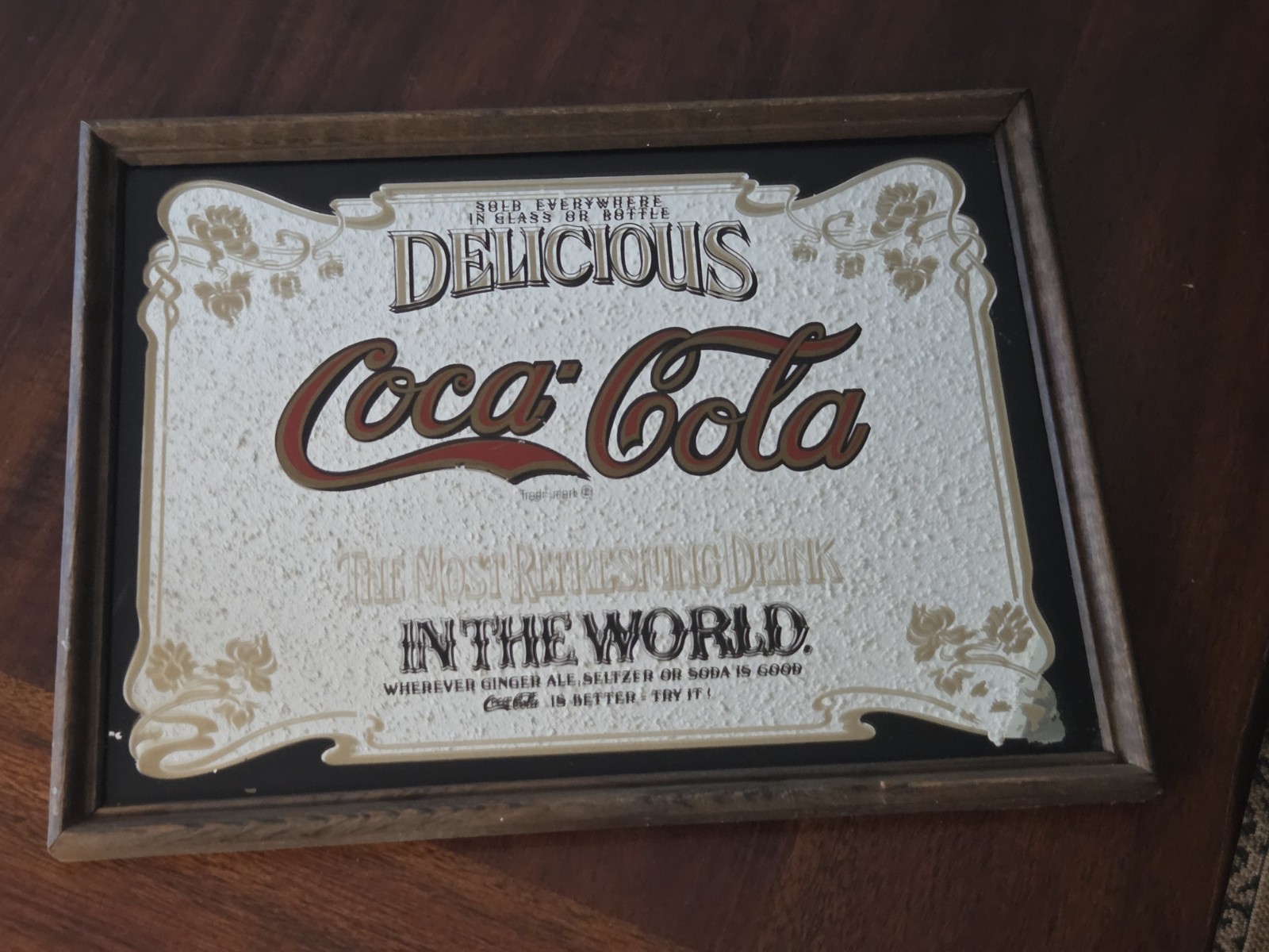 Vintage Coca Cola Framed Mirror 13x10 Vintage Coca Cola Framed Mirror 13x10