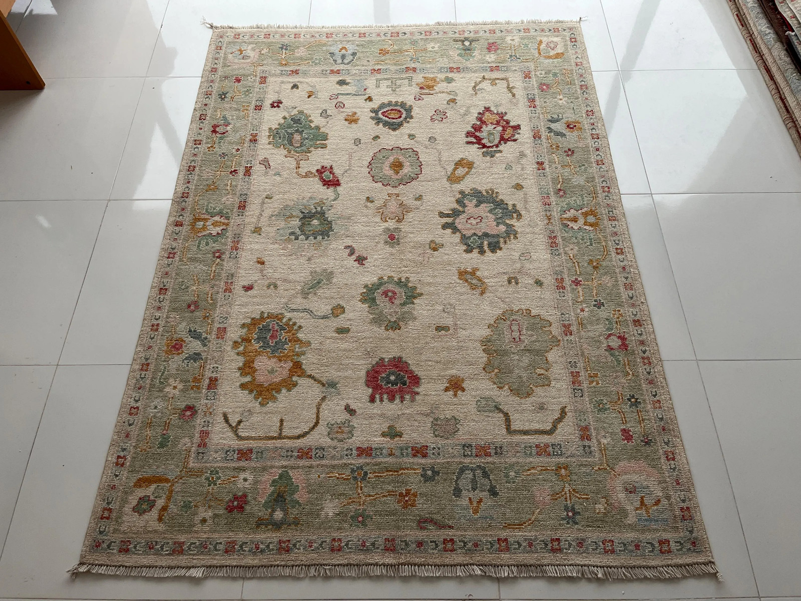 Oushak Wool Area Rug 4\'11\