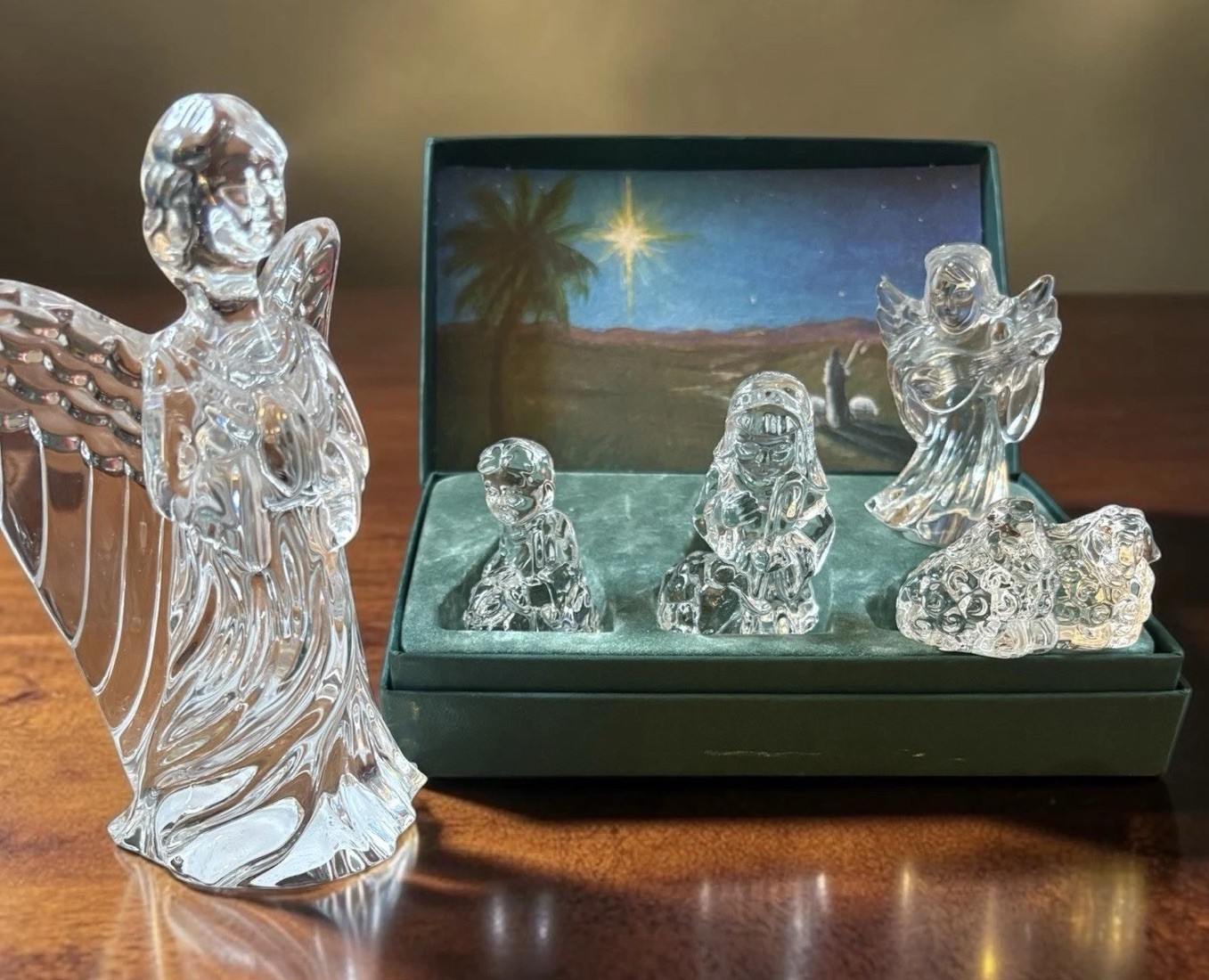 Vintage WATERFORD The Shepards & Their Flock Marquis SET of 3 & 2 Bonus Angels Vintage WATERFORD The Shepards & Their Flock Marquis SET of 3 & 2 Bonus Angels
