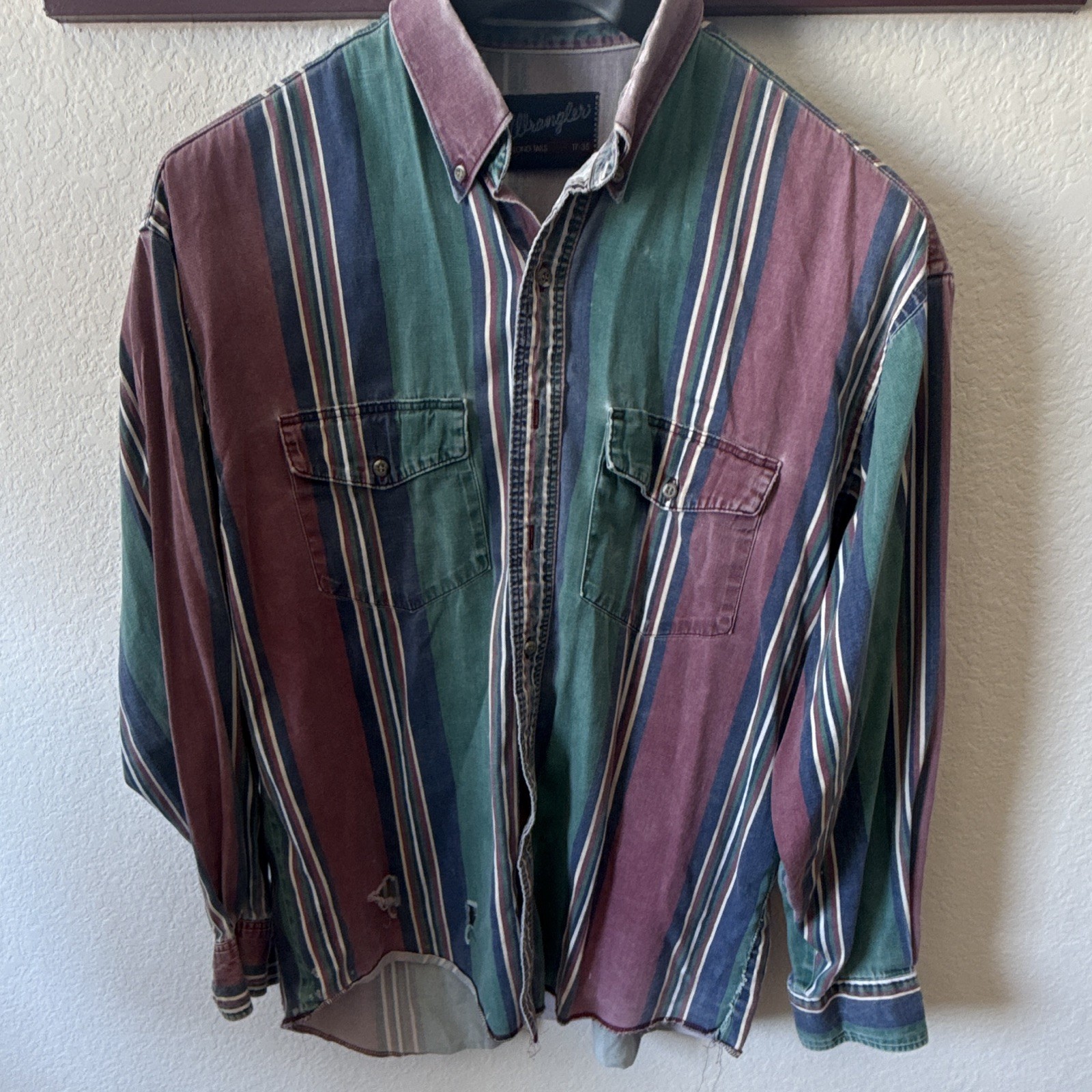 Men’s Well Worn Vintage Wrangler Long Sleeve Xl