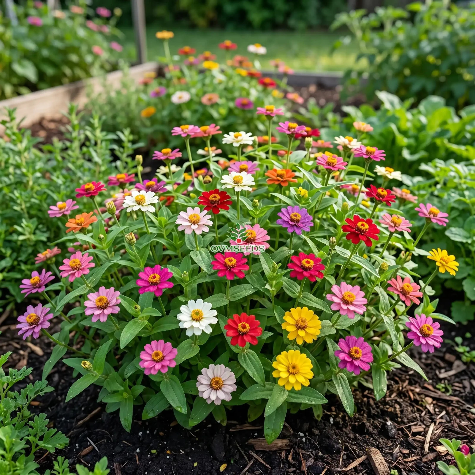ZINNIA THUMBELINA DWARF MIXED COLORS Zinnia Elegans - 2,500 Bulk Seeds
