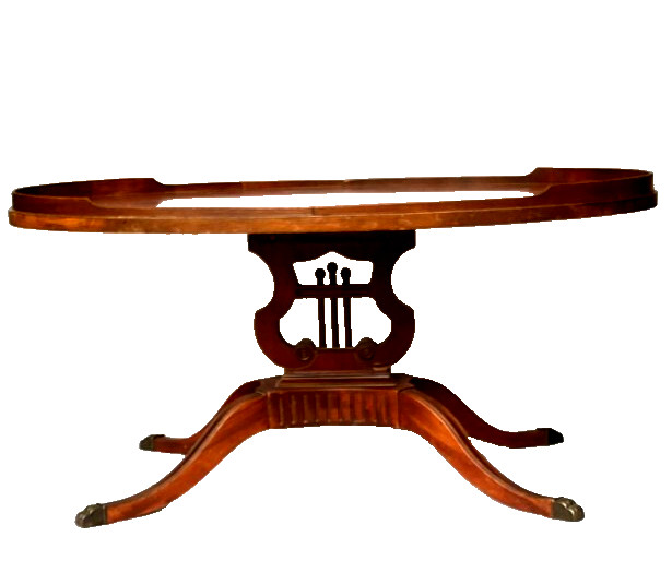 2 Antique MERSMAN Oval Mahogany Wood Coffee Table & 3 Tier Plant Stand - Rare 2 Antique MERSMAN Oval Mahogany Wood Coffee Table & 3 Tier Plant Stand - Rare