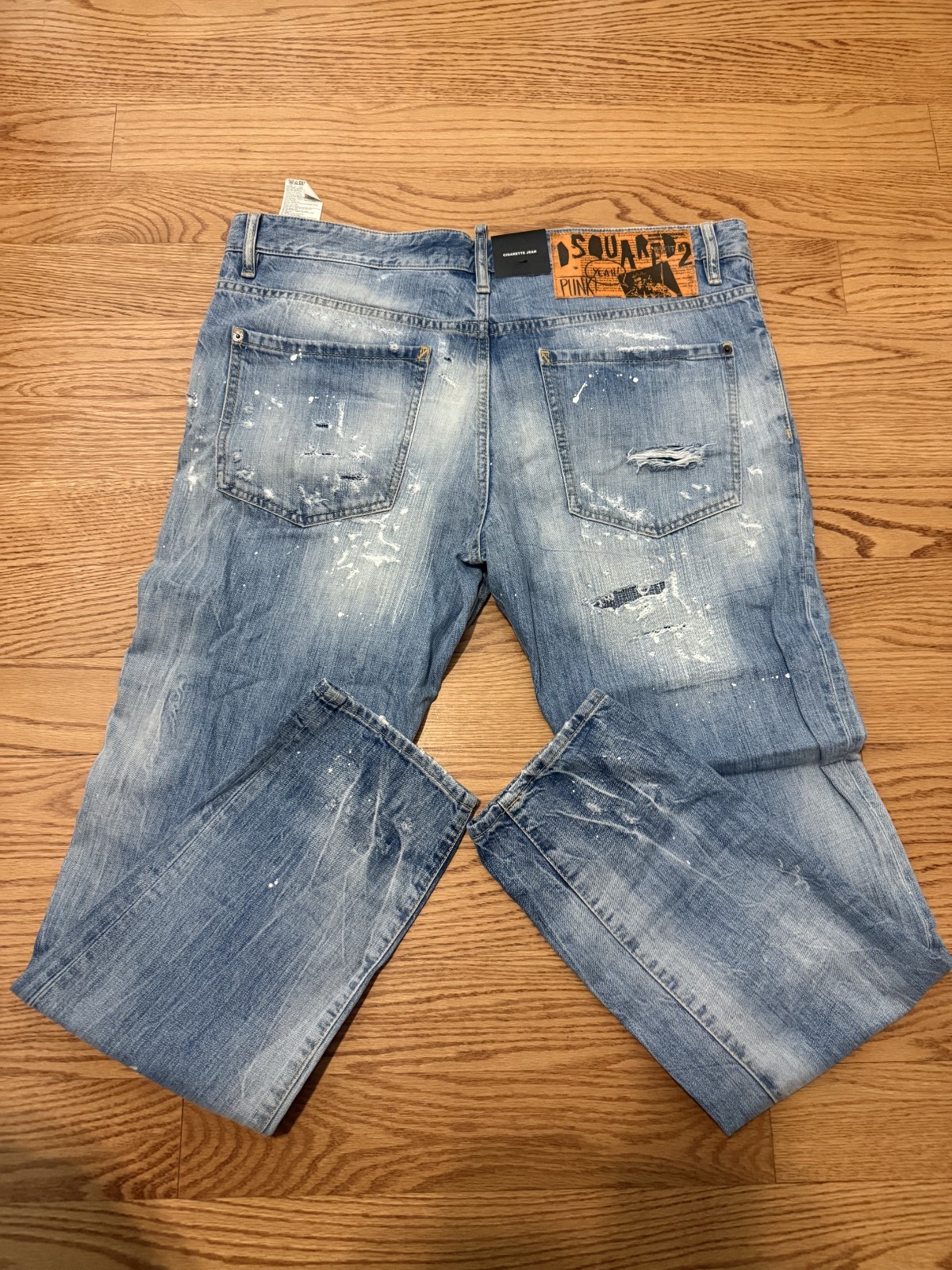 Dsquared2 Men\'s Blue Cigarette Jeans Distressed effect Size 54 (36x32) Dsquared2 Men\'s Blue Cigarette Jeans Distressed effect Size 54 (36x32)