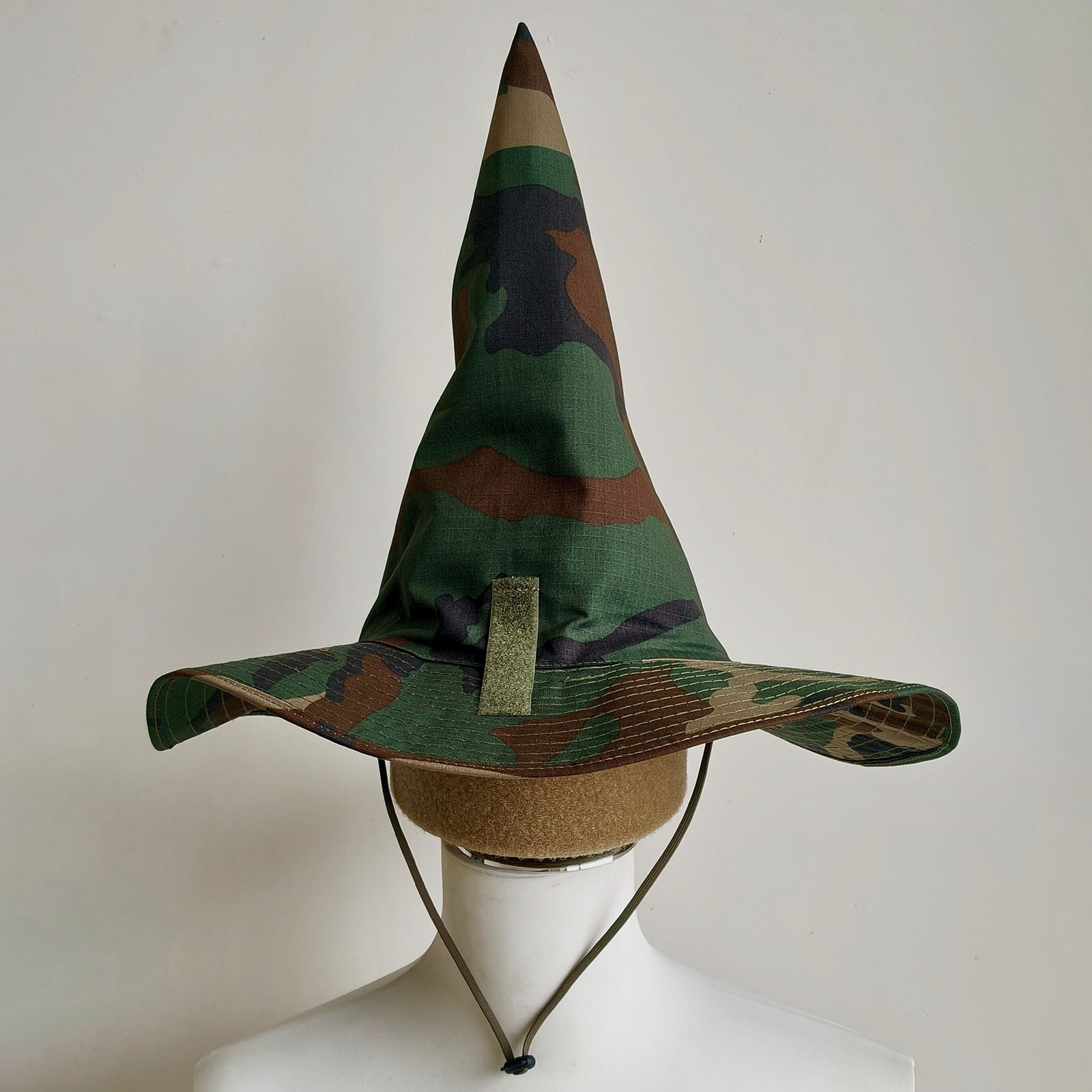 Tactical Magic Hat Camouflage Wizard Hat Integrated Hat with Large Brim Cosplay