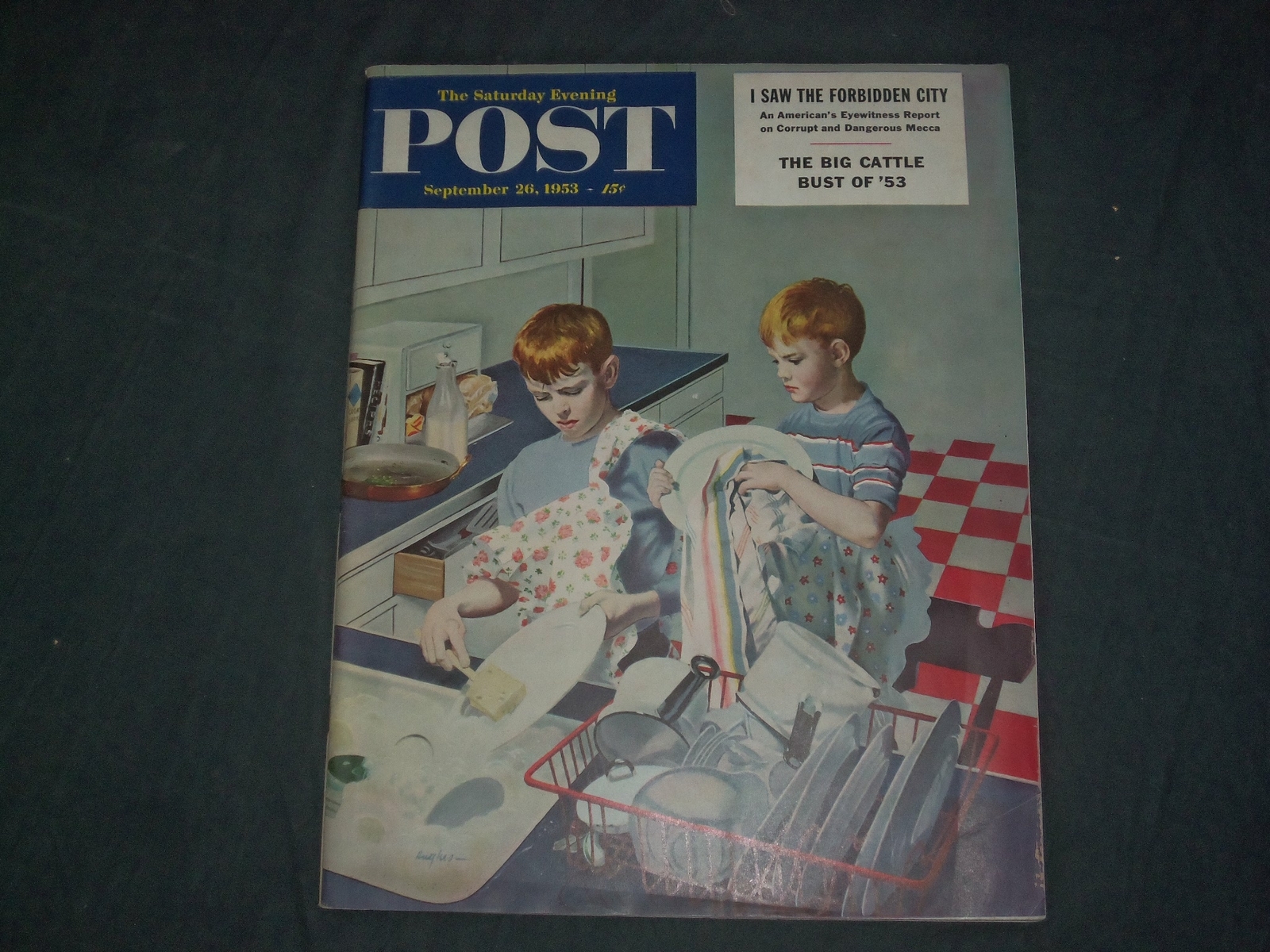 1953 SEPTEMBER 26 THE SATURDAY EVENING POST MAGAZINE-ILLUSTRATED COVER- SP 2479U