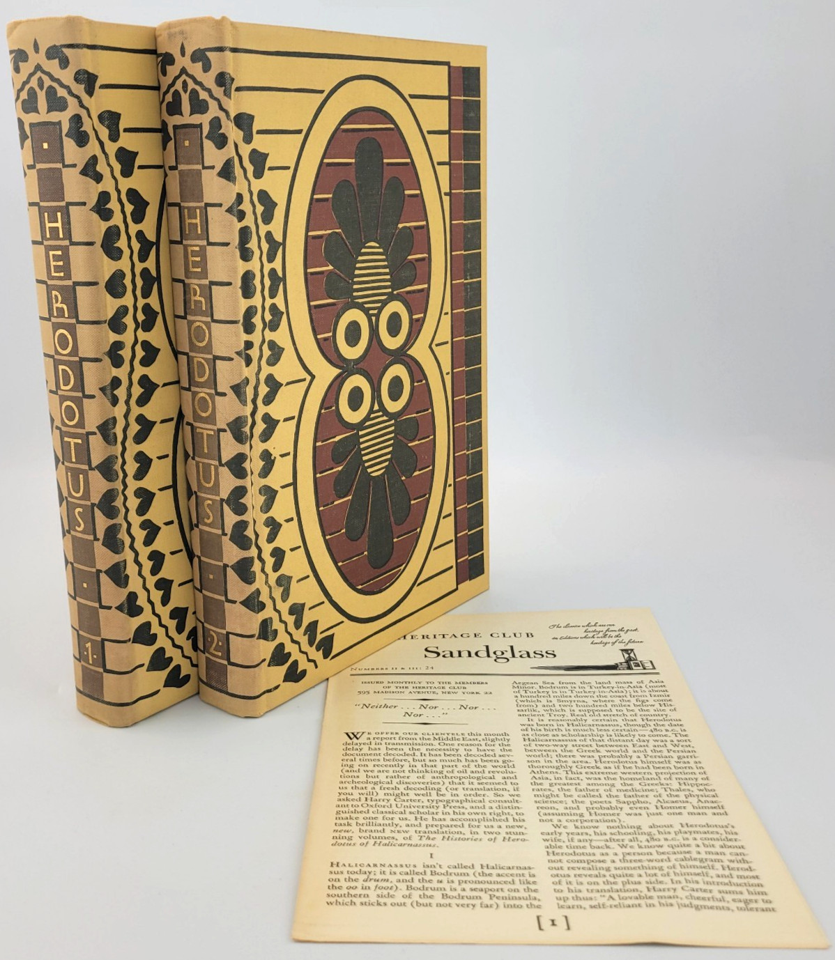 Herodotus The Histories 2 Vol Heritage Club Hardcover 1958 Illustrated Classic
