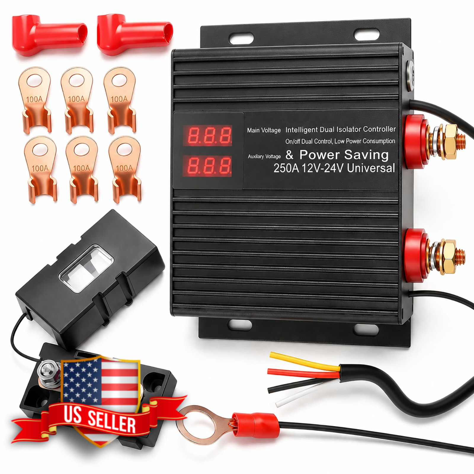 250A Dual Battery Smart Isolator 12V 24V Universal VSR 250A Dual Battery Smart Isolator 12V 24V Universal VSR